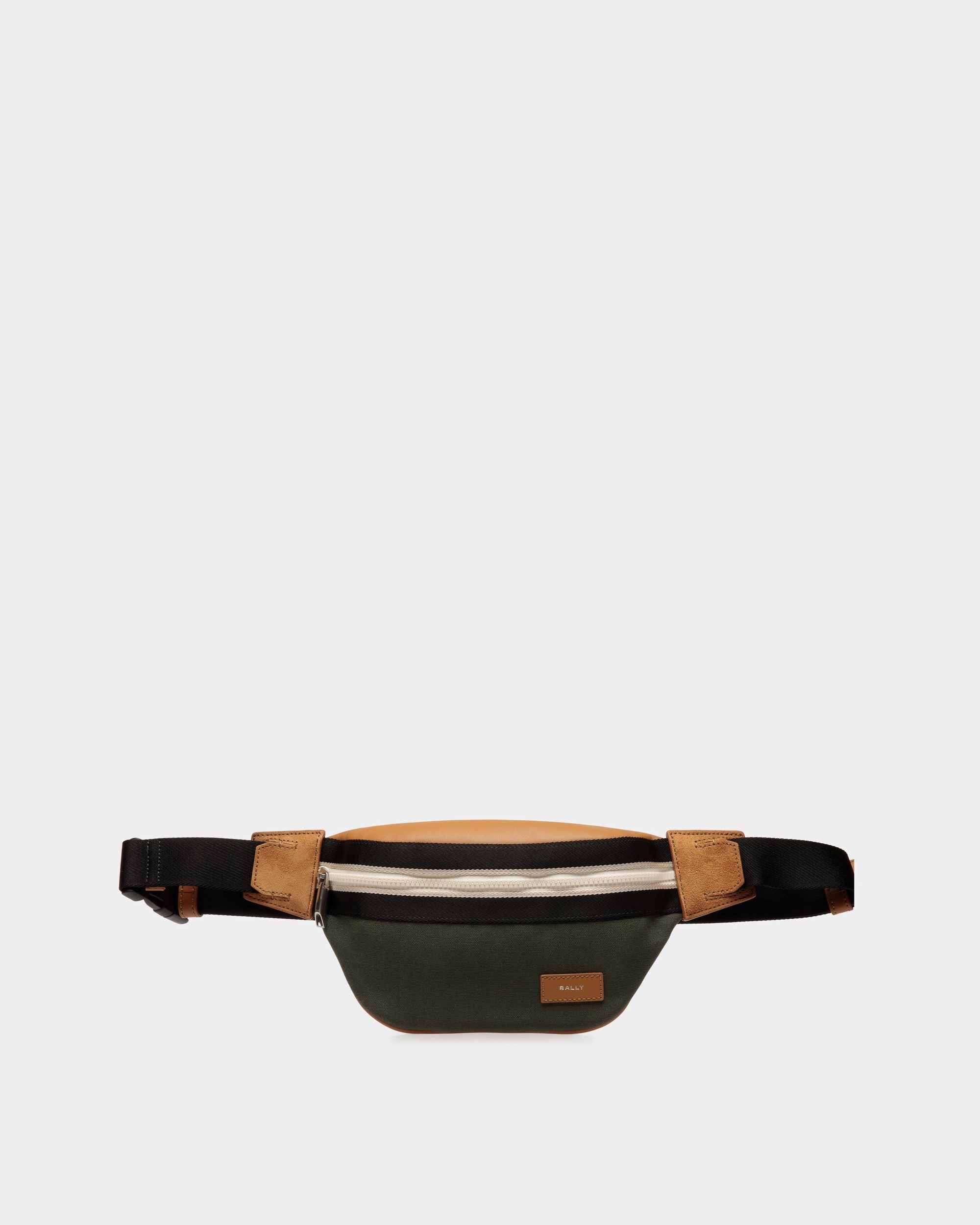 Ribbon Fanny Pack In Black and Green Fabric - Men's - Bally - 01
