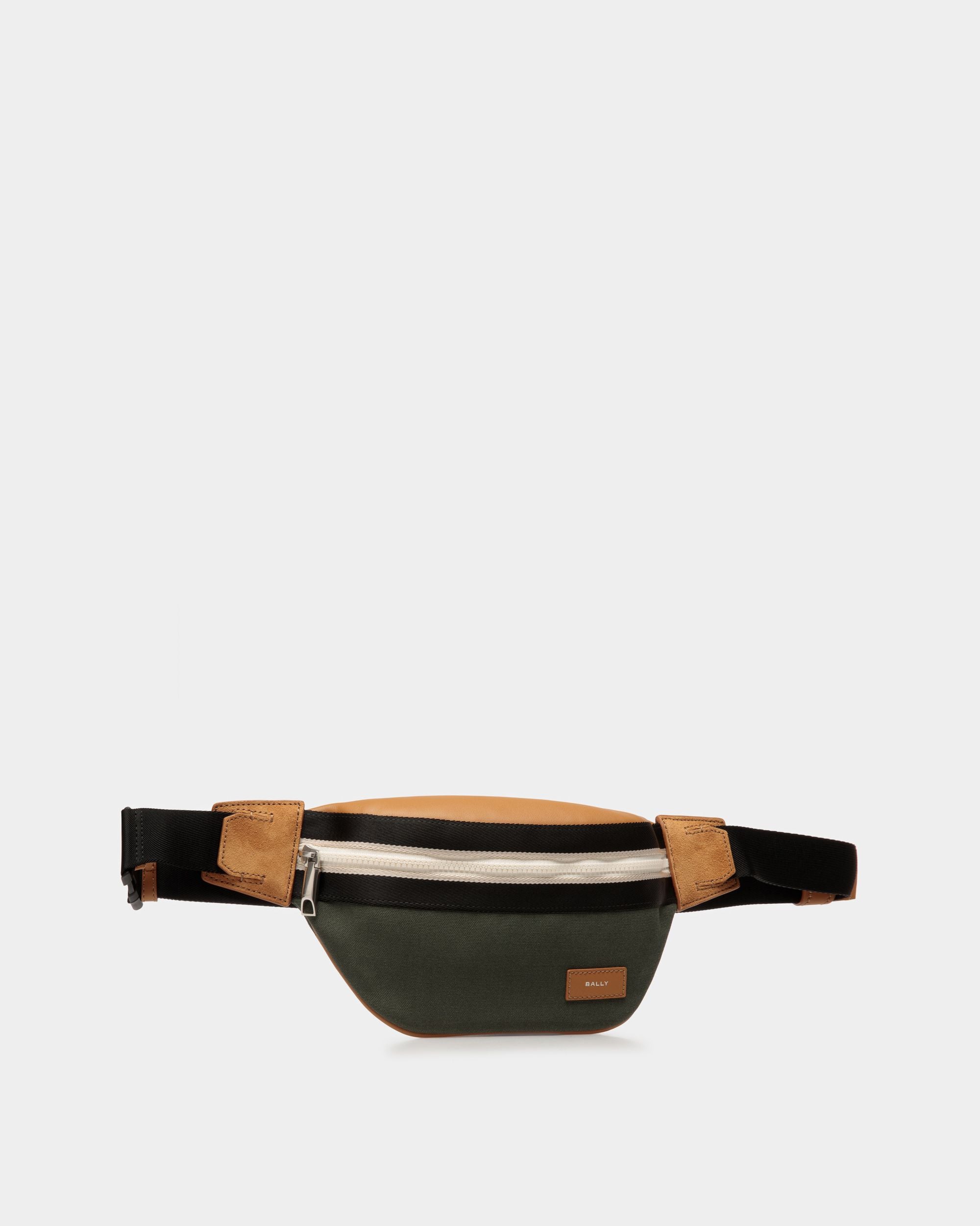 Ribbon Fanny Pack In Black and Green Fabric - Men's - Bally - 03