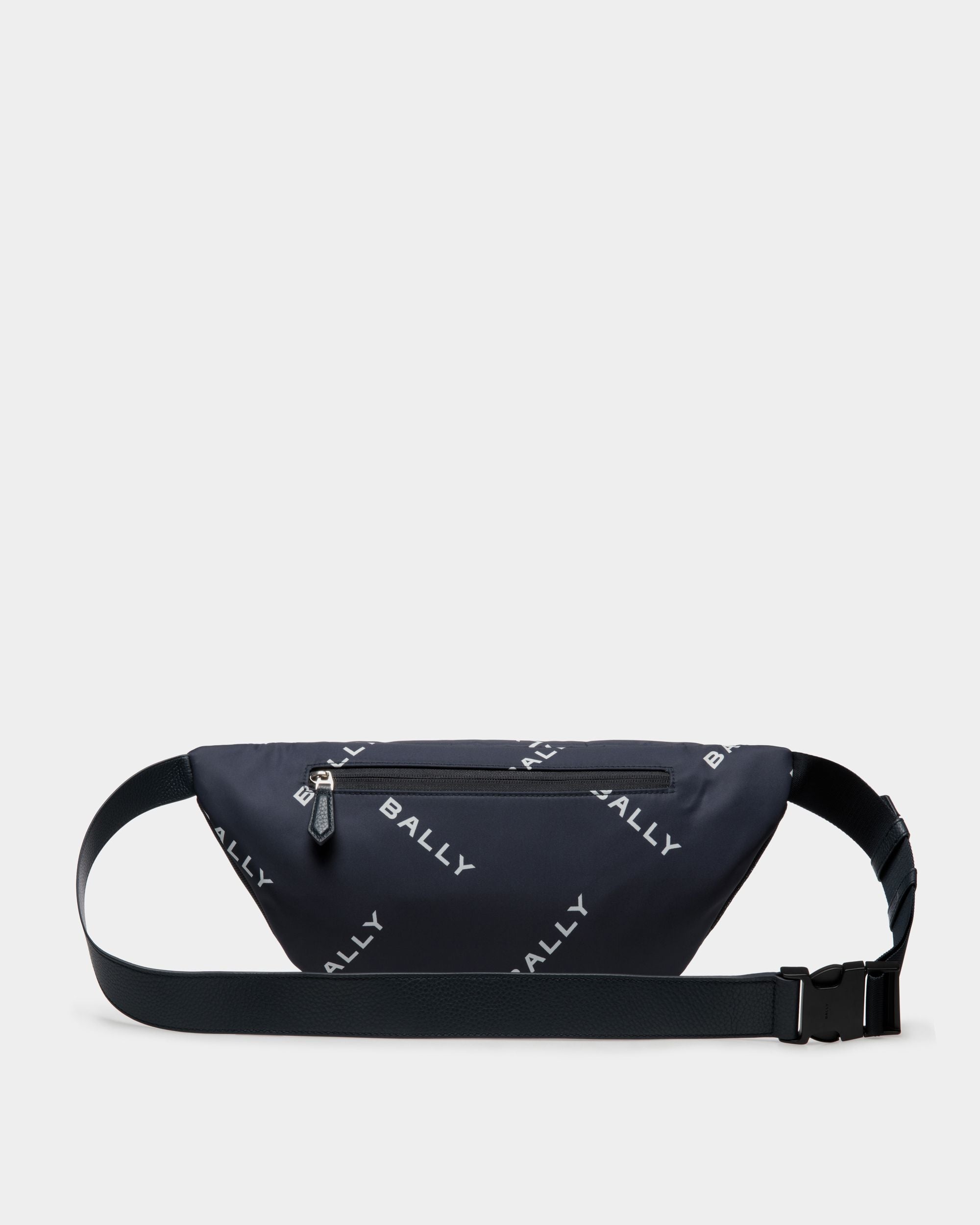 Code Belt Bag In Blue Printed Nylon - Men's - Bally - 03