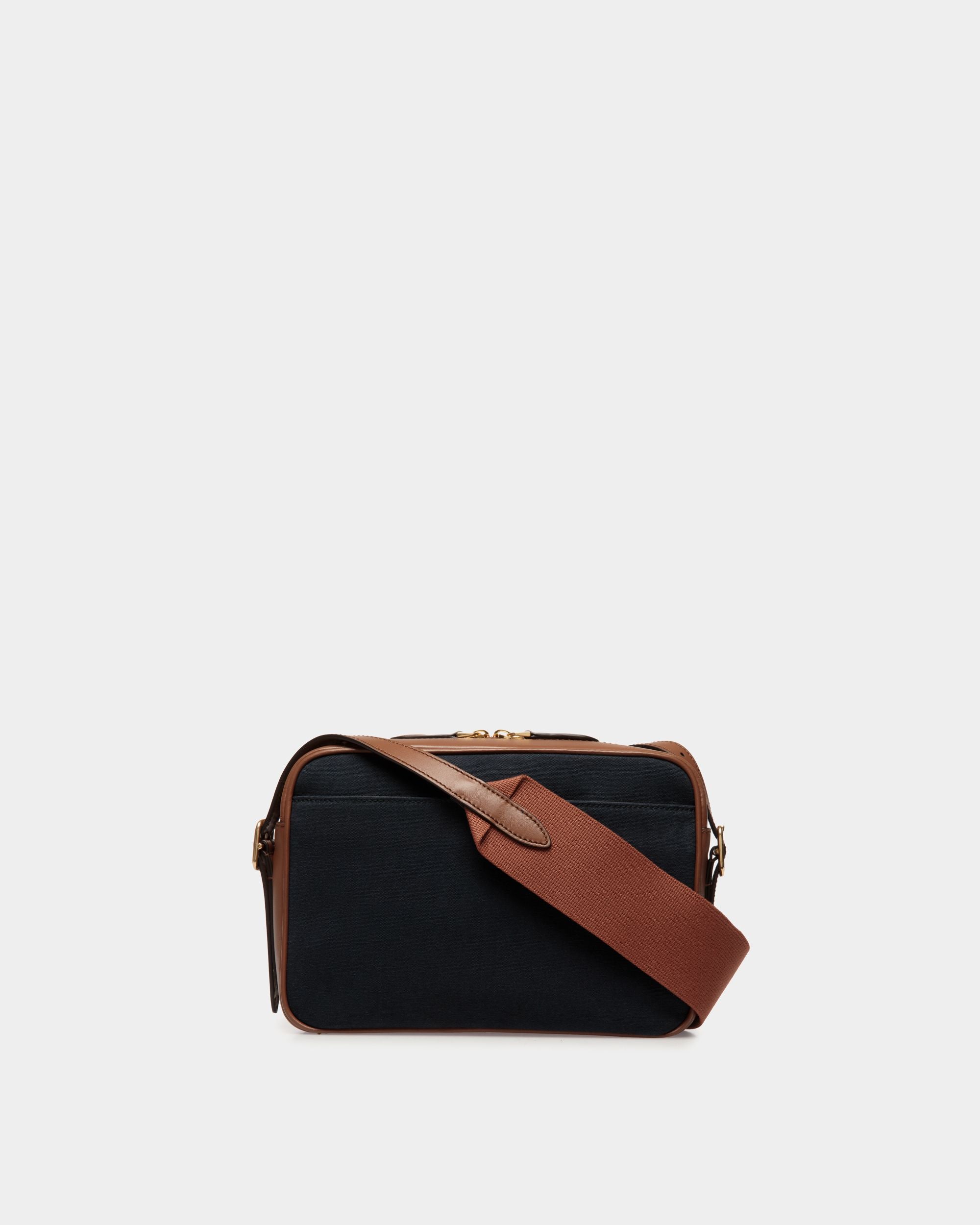 Beckett Crossbody Bag in Navy Blue Cotton Canvas - Men's - Bally - 03