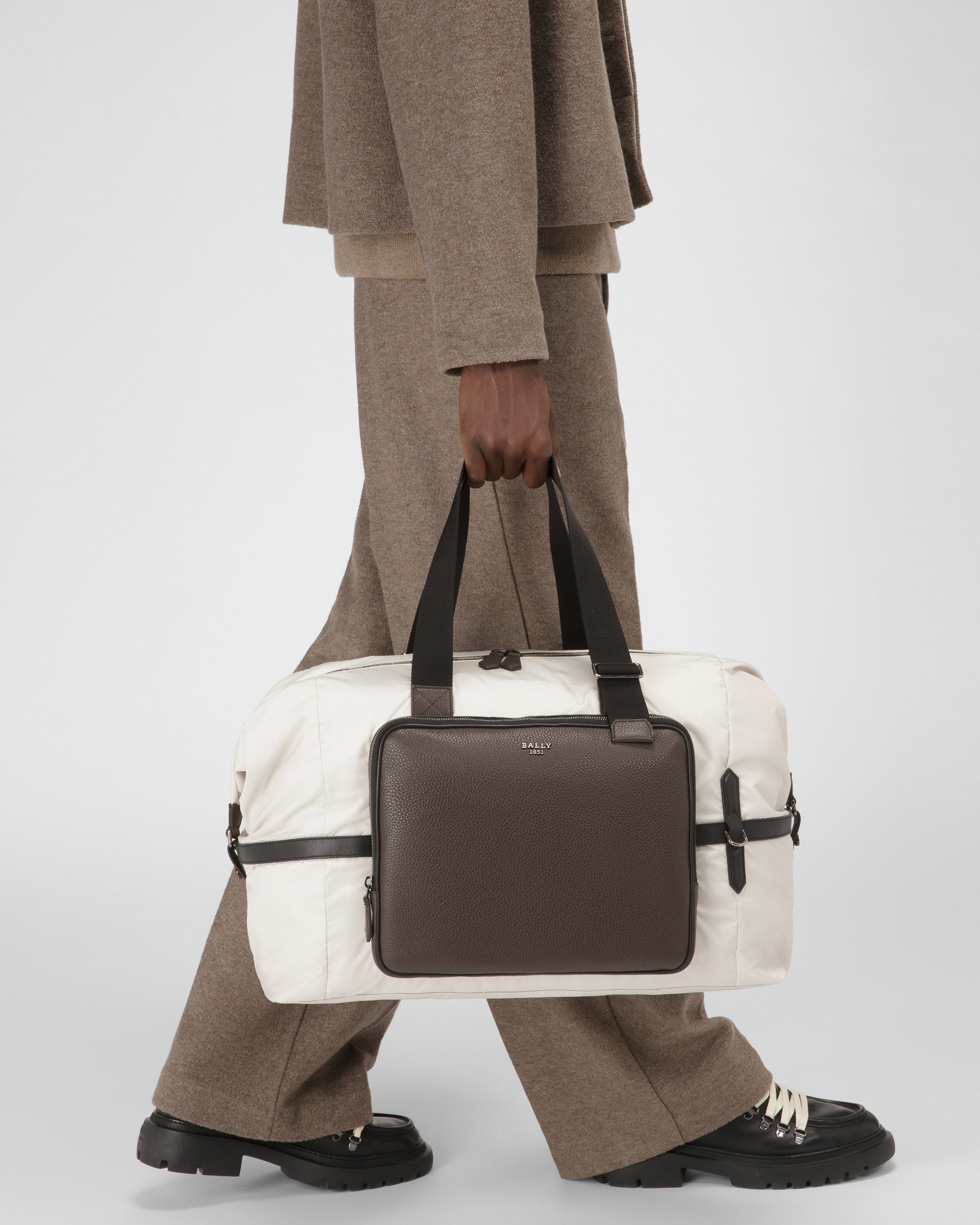Balten Recycled Nylon Weekender In Denty White - Men's - Bally - 02