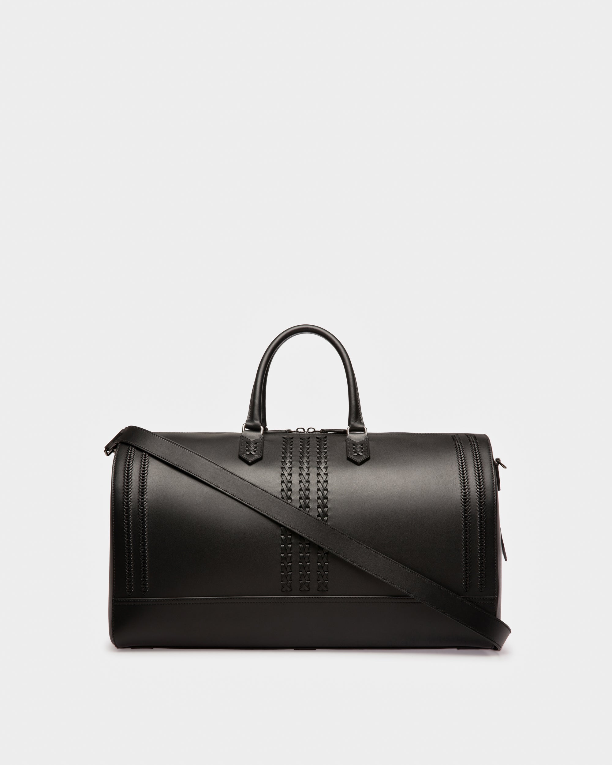 Caien Leather Weekender Bag In Black - Men's - Bally - 03