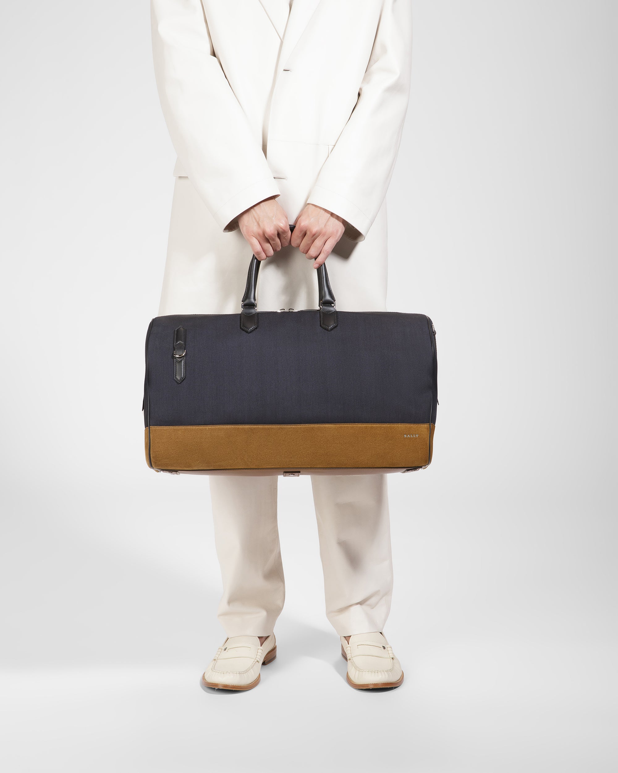 Caius Leather And Nylon Weekender Bag In Midnight - Men's - Bally - 02