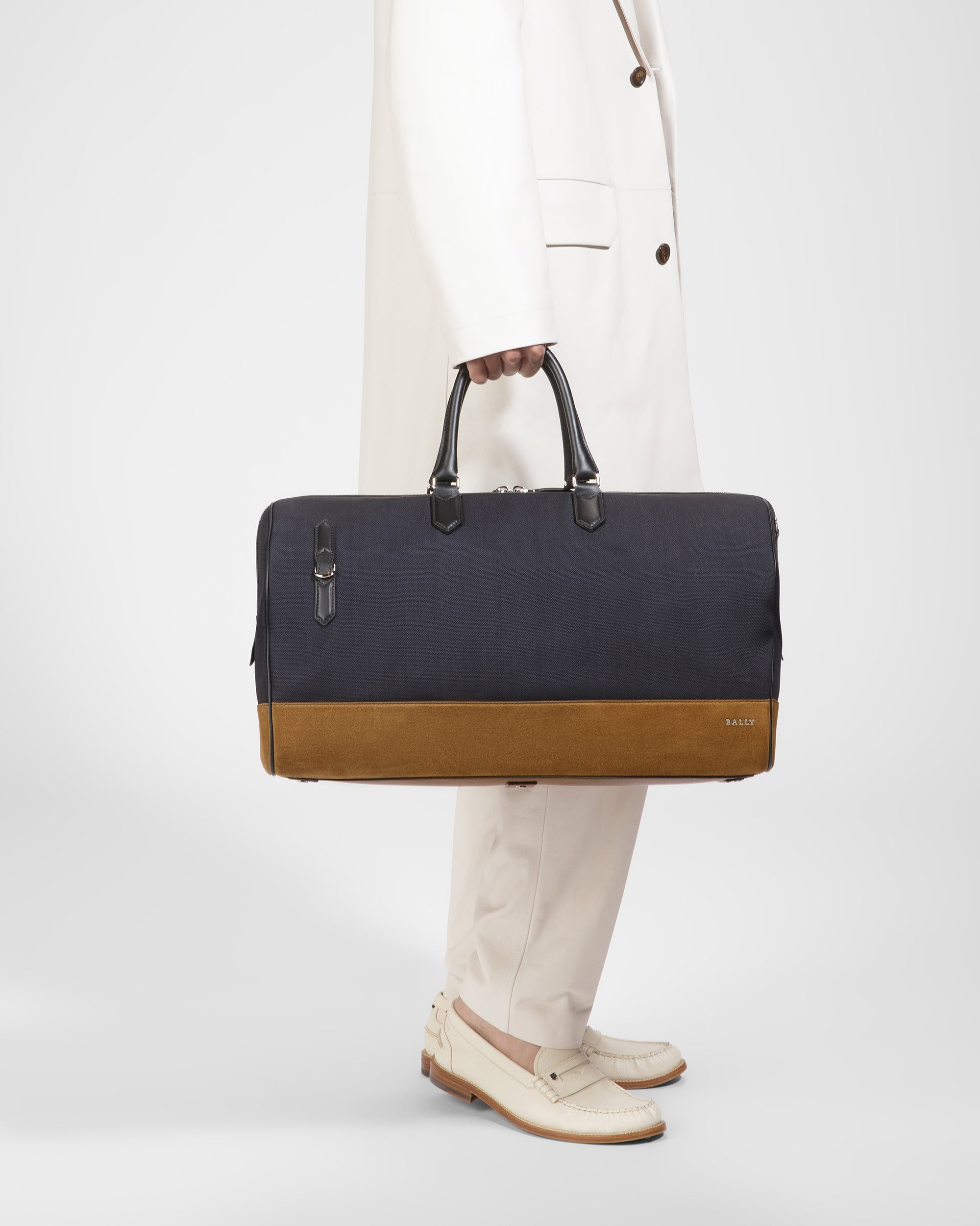 Caius Leather And Nylon Weekender Bag In Midnight - Men's - Bally - 07