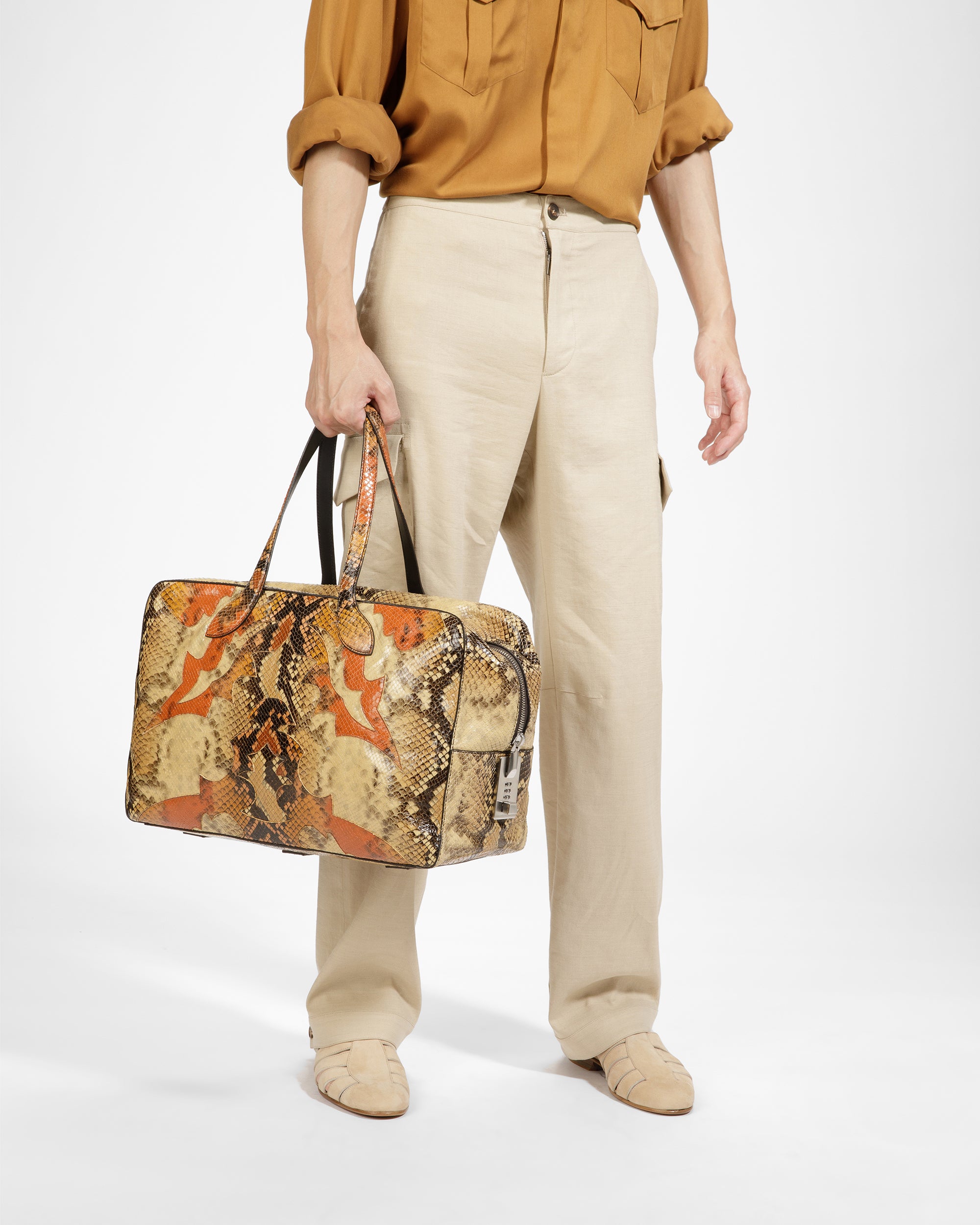 Lago Weekender Bag In Python Print - Men's - Bally - 05