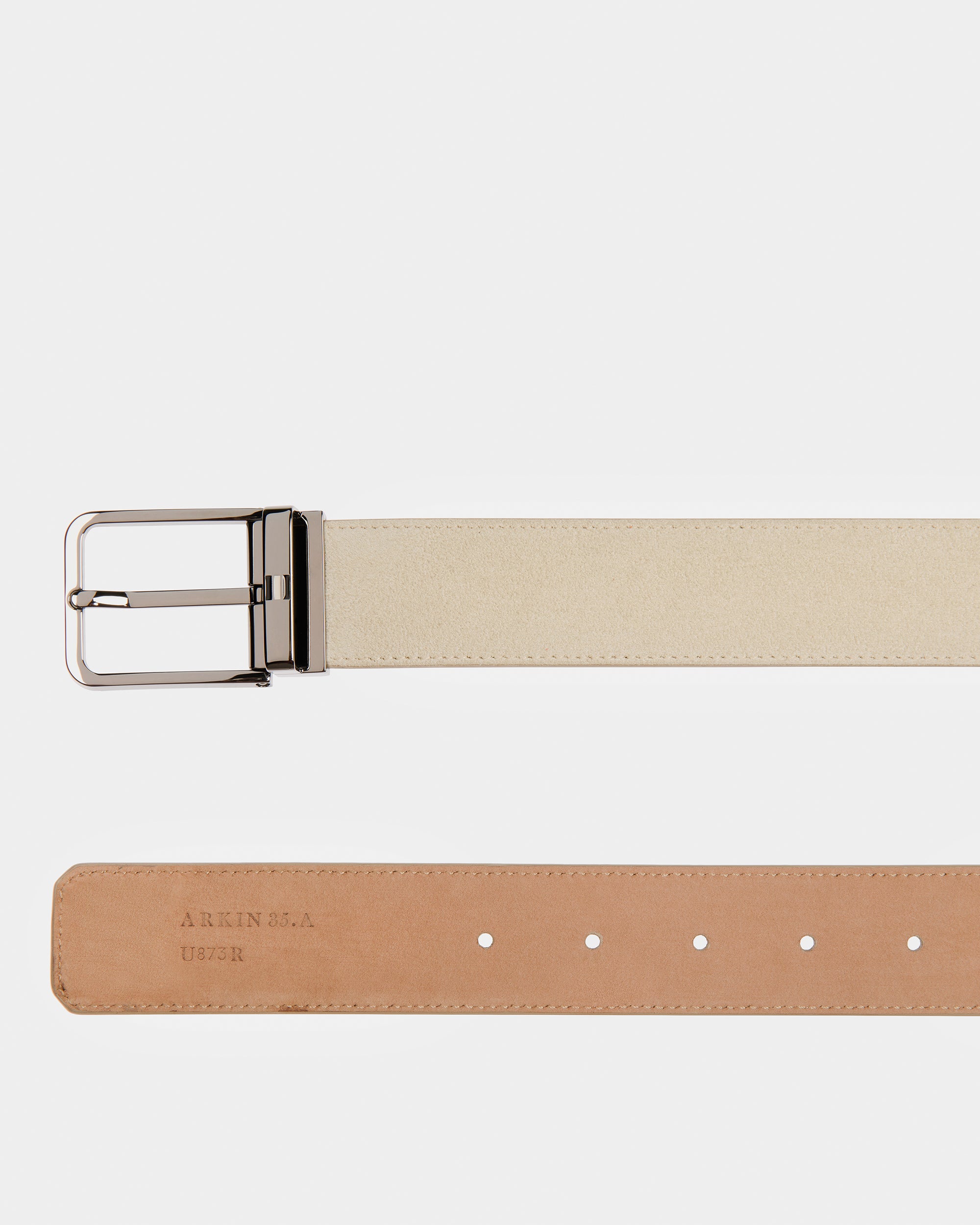 Arkin Leather 35Mm Belt In Fossil - Men's - Bally - 02
