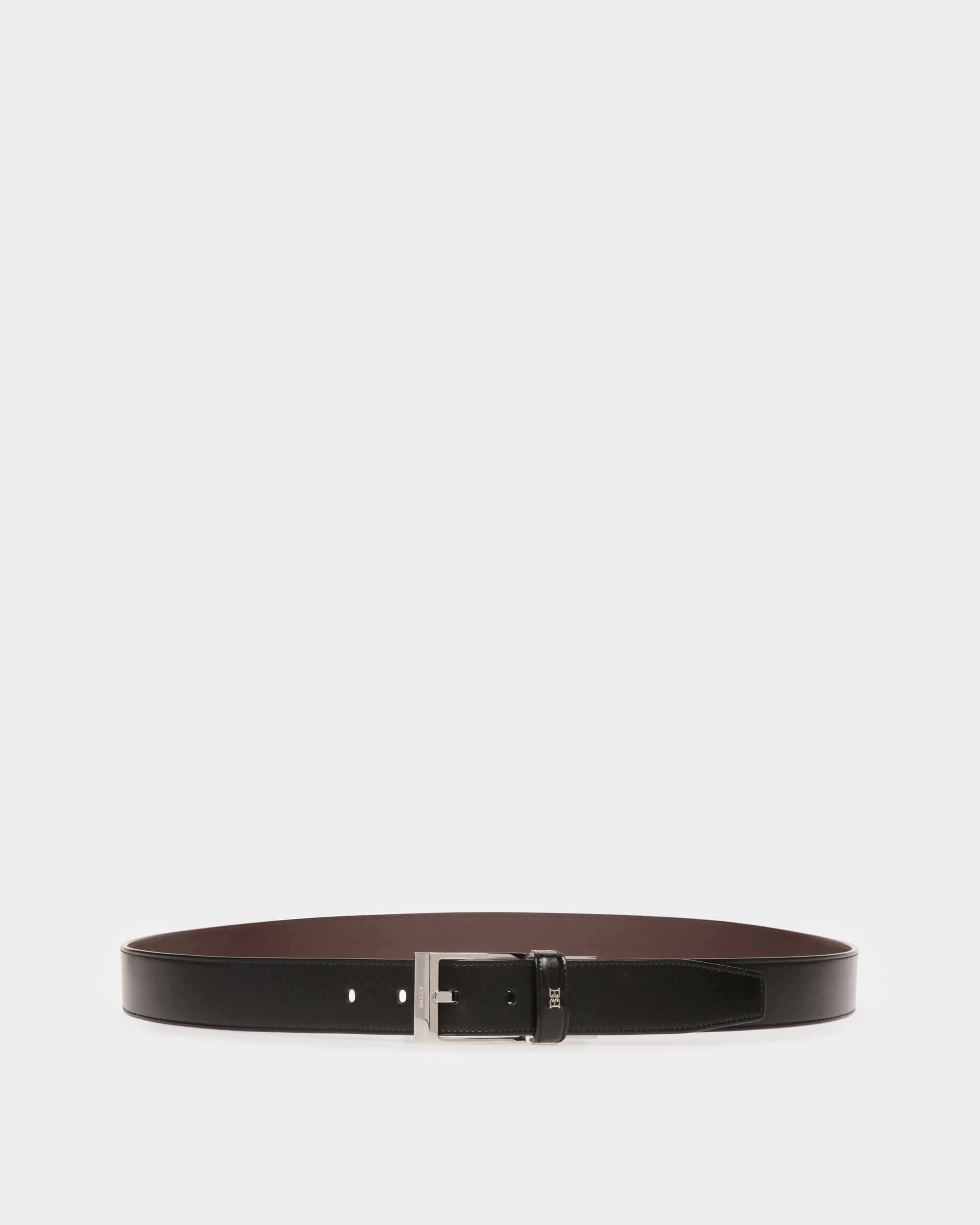Shiff Leather 35mm Belt In Black And Brown - Men's - Bally - 01