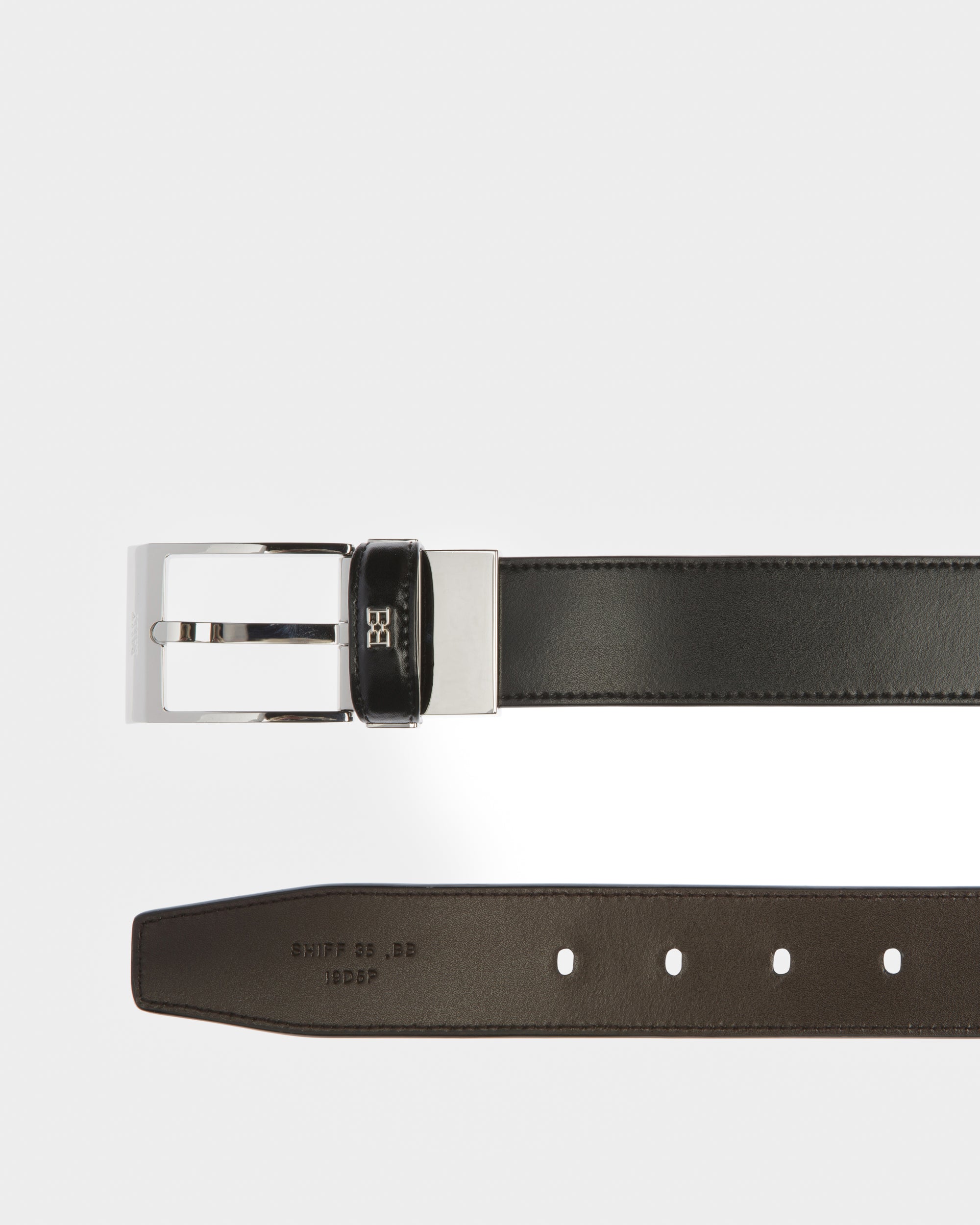 Shiff Leather 35mm Belt In Black And Brown - Men's - Bally - 02