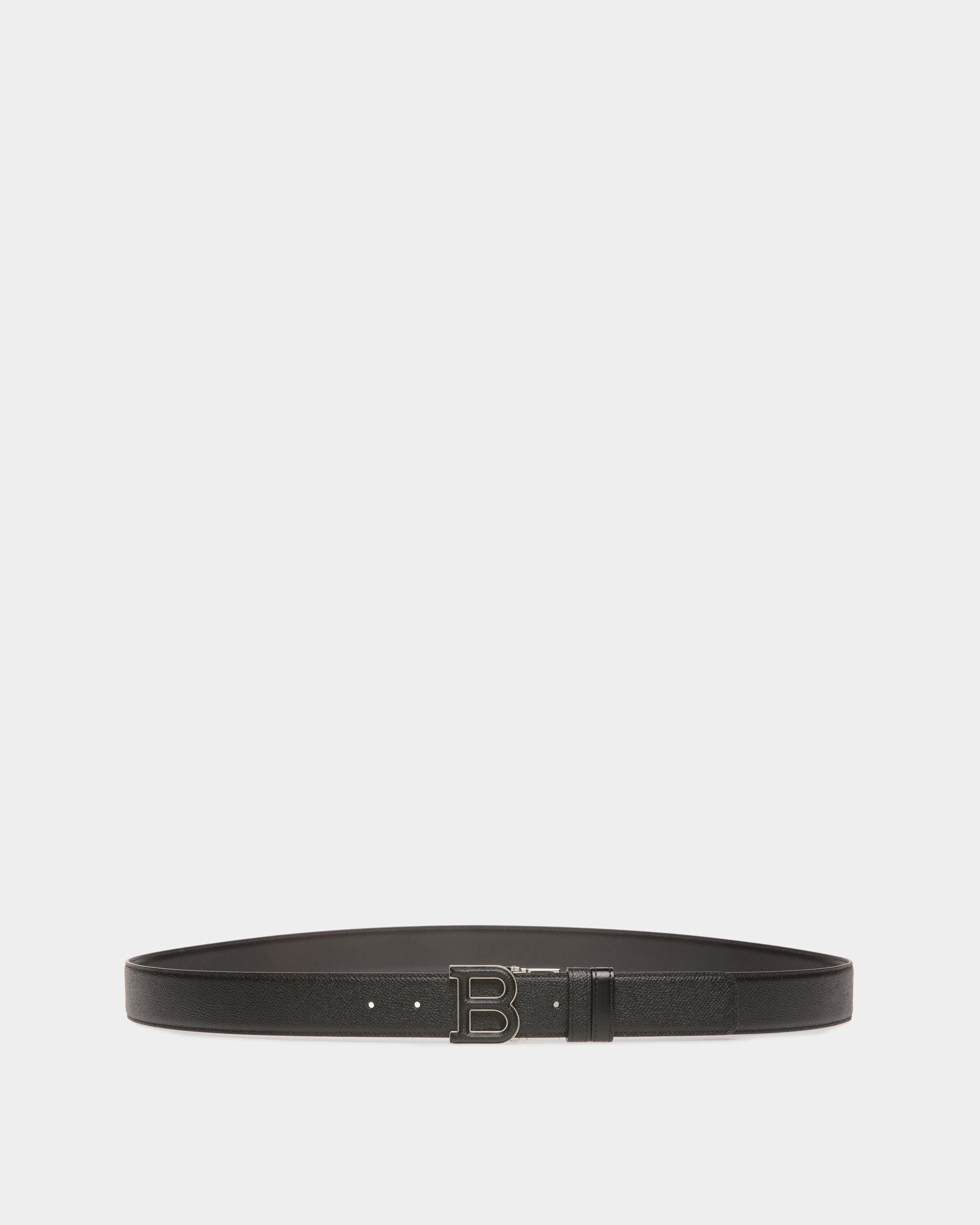 B Leather 35mm Belt In Black - Men's - Bally - 01