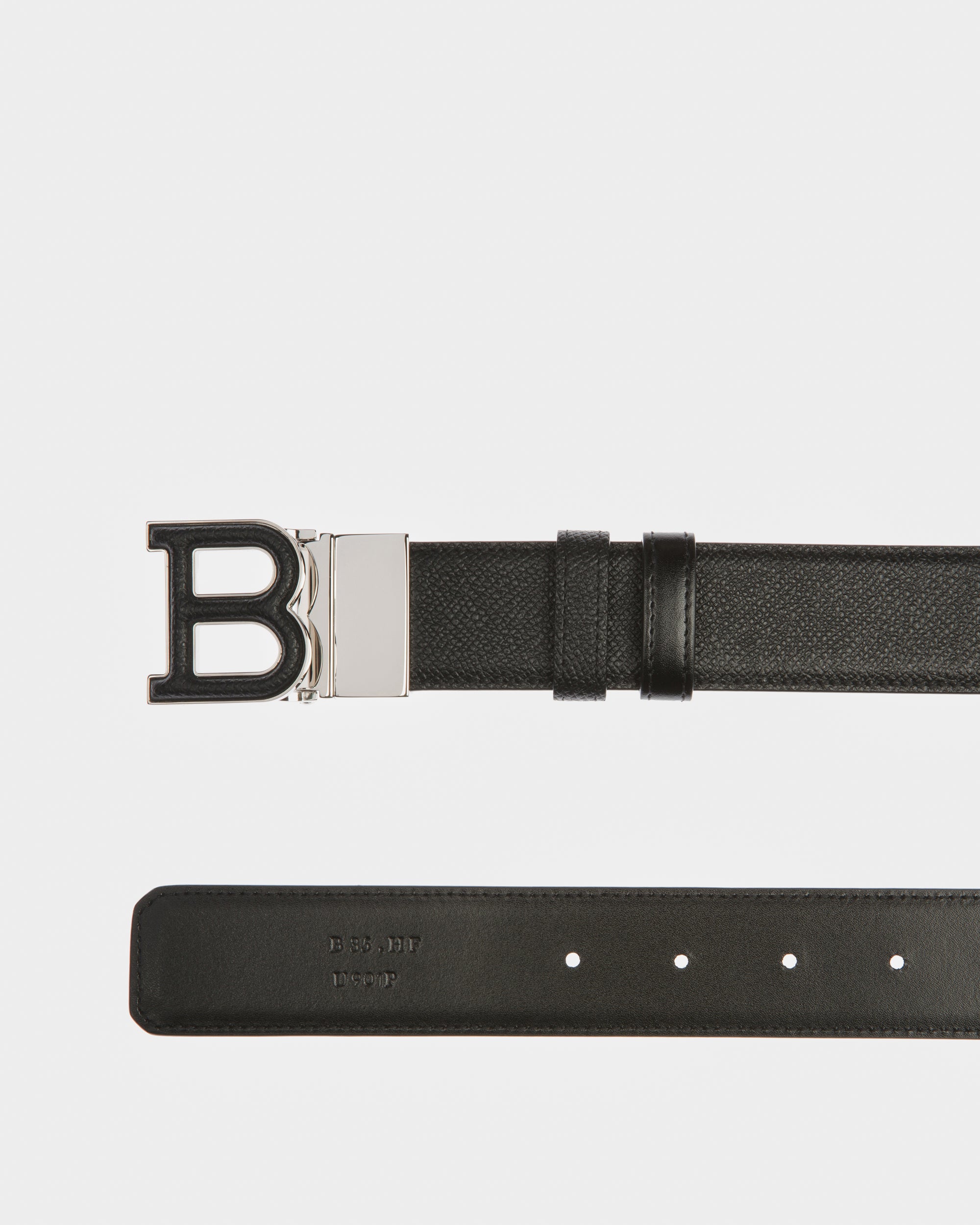 B Leather 35mm Belt In Black - Men's - Bally - 02