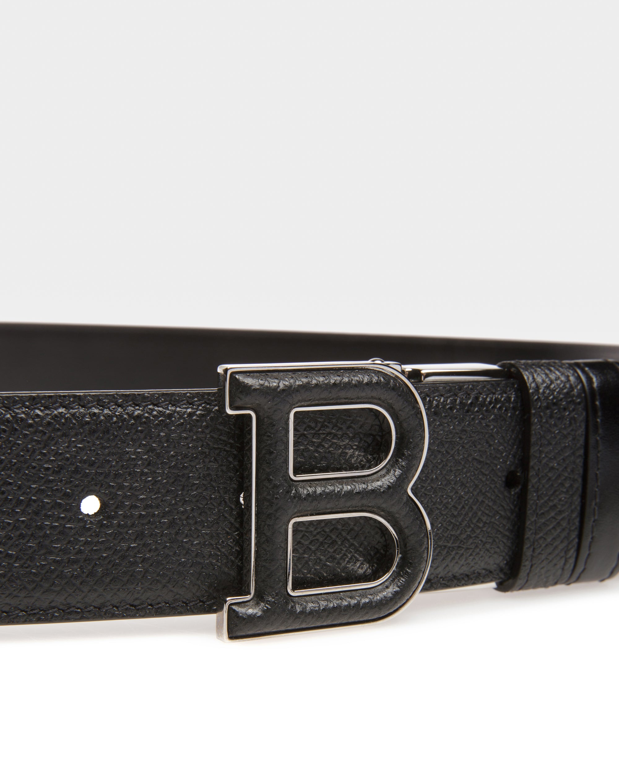 B Leather 35mm Belt In Black - Men's - Bally - 03