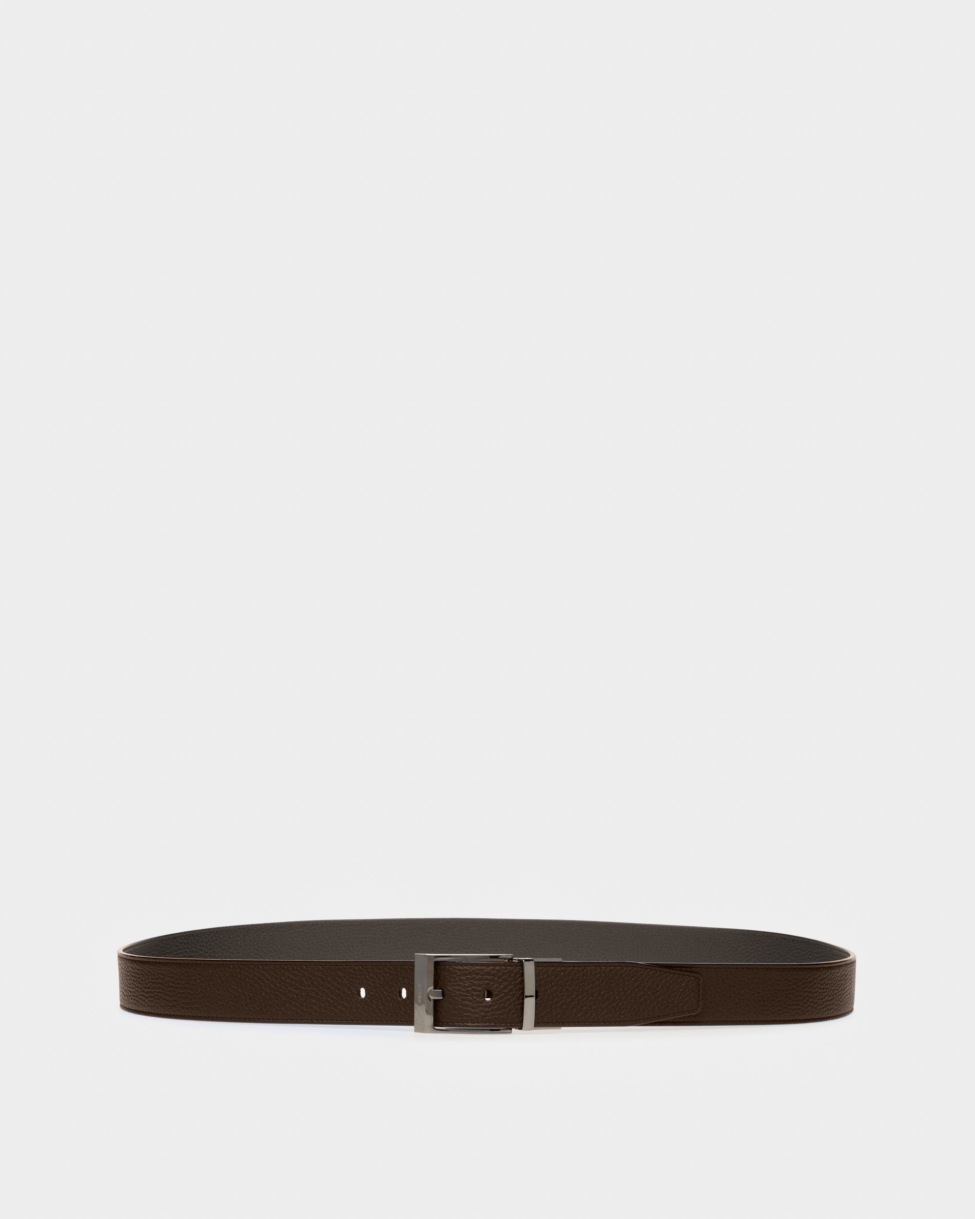 Shiff Leather 35mm Belt In Black And Brown - Men's - Bally - 01