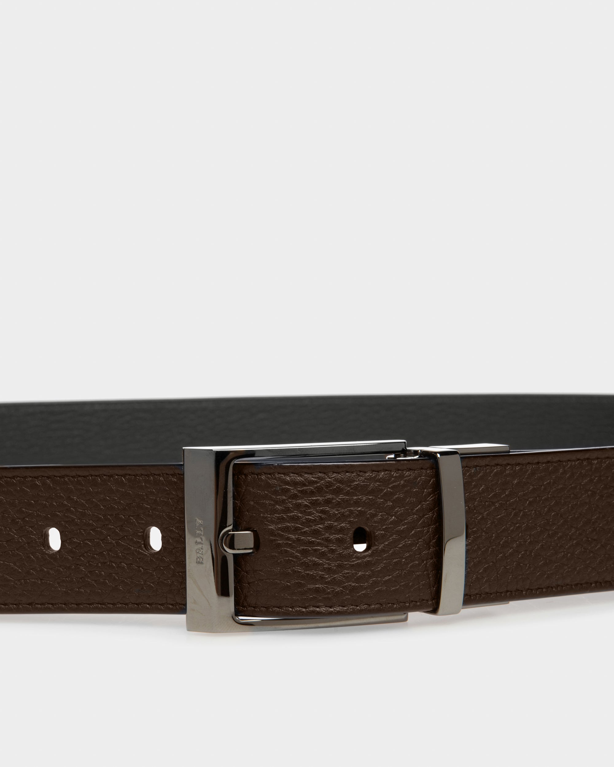 Shiff Leather 35mm Belt In Black And Brown - Men's - Bally - 03
