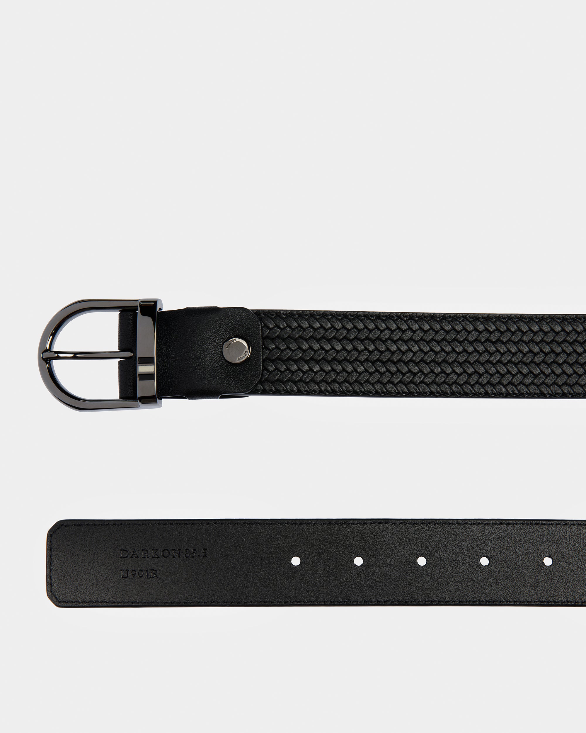 Darkon Leather Belt In Black - Men's - Bally - 02