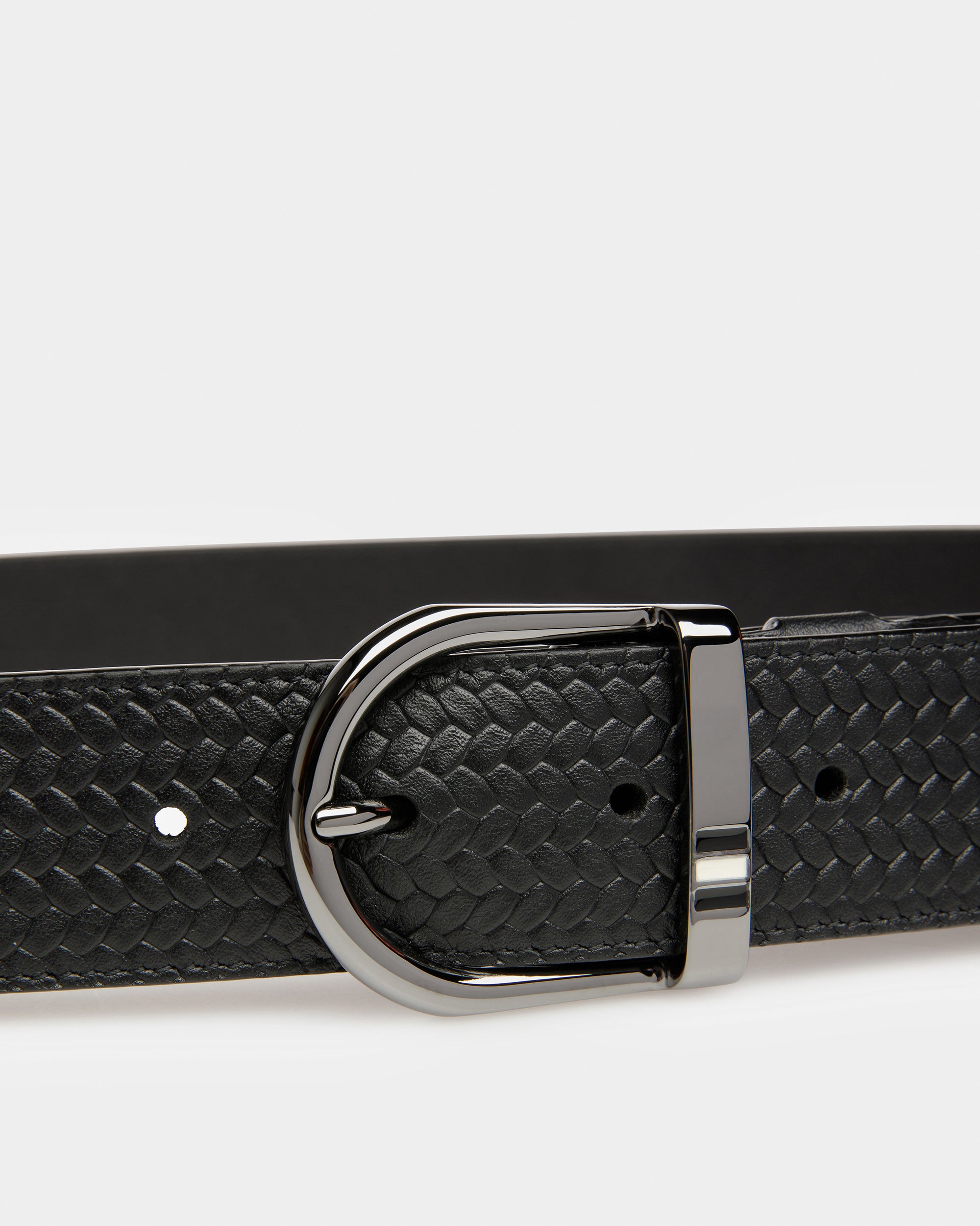 Darkon Leather Belt In Black - Men's - Bally - 03