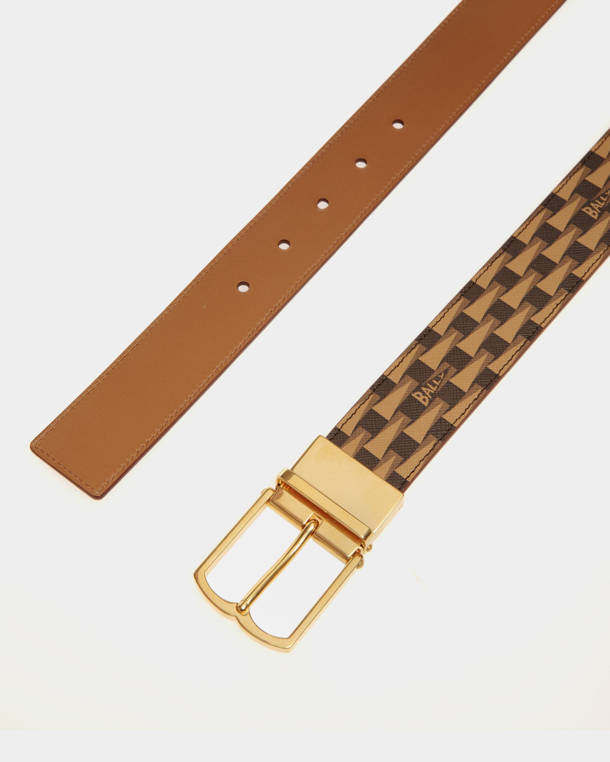 Adjustable 35mm Dress Belt In Desert TPU And Leather - Men's - Bally - 02