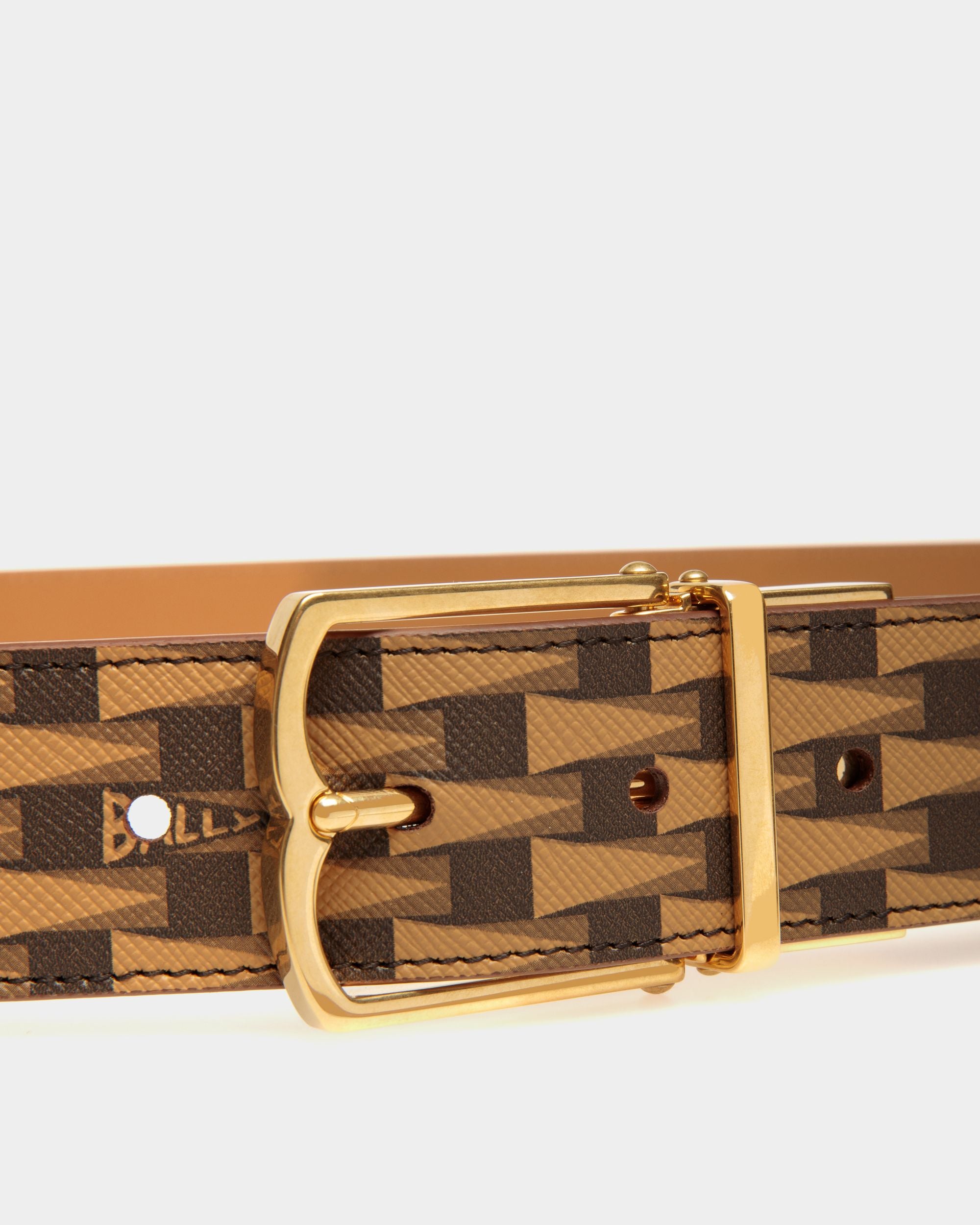 Adjustable 35mm Dress Belt In Desert TPU And Leather - Men's - Bally - 03