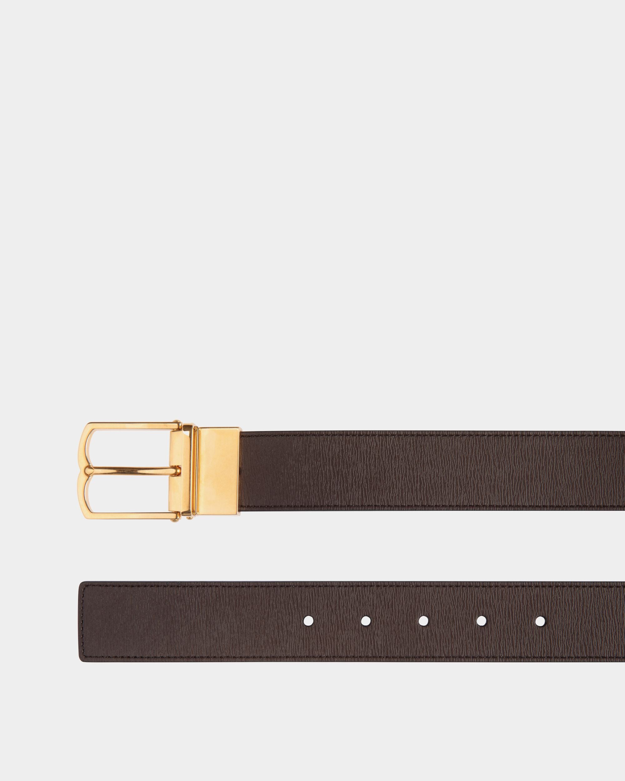 Dress Belt In Brown And Black Leather - Men's - Bally - 02