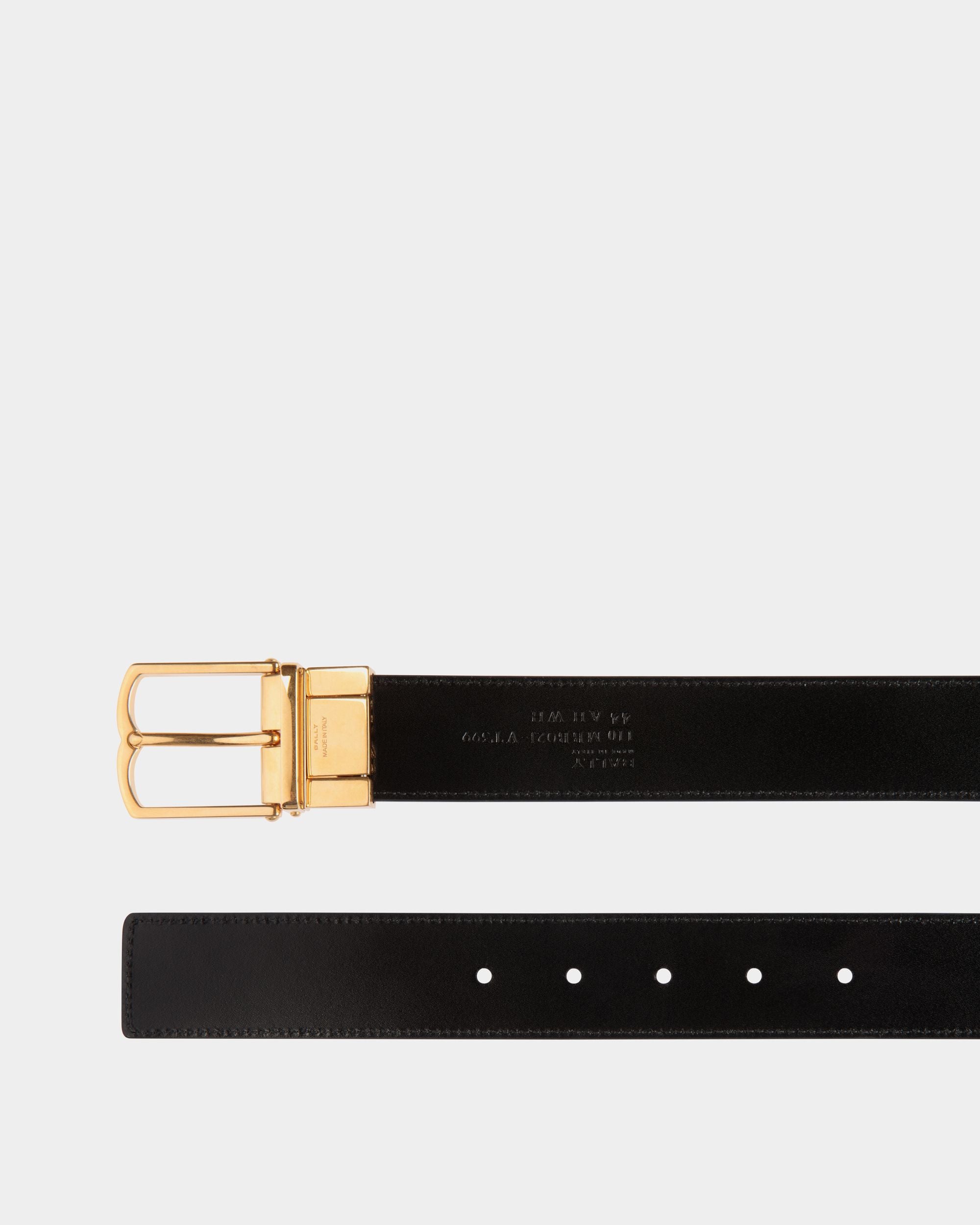 Dress Belt In Brown And Black Leather - Men's - Bally - 03