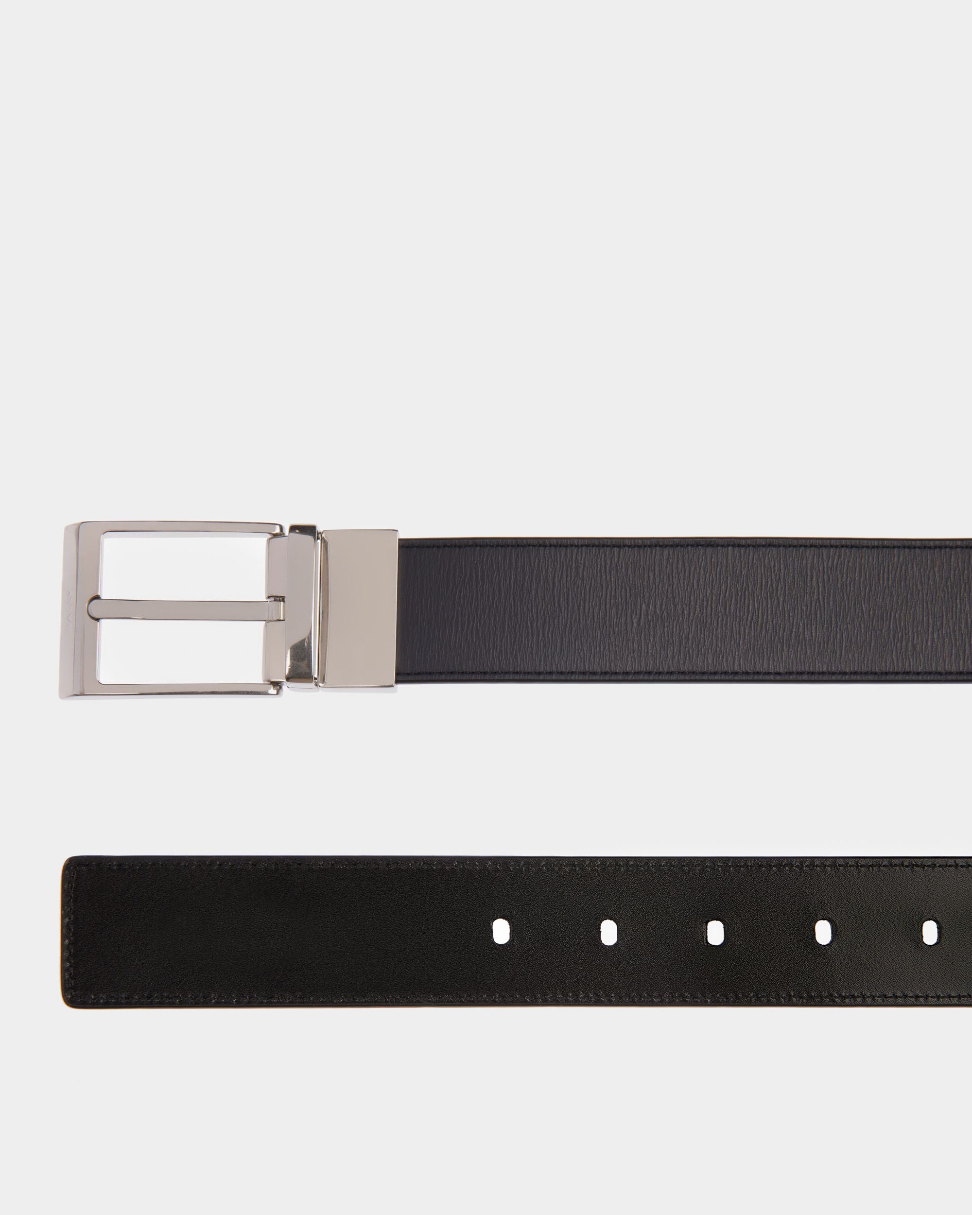 Dress Belt In Midnight Leather - Men's - Bally - 02