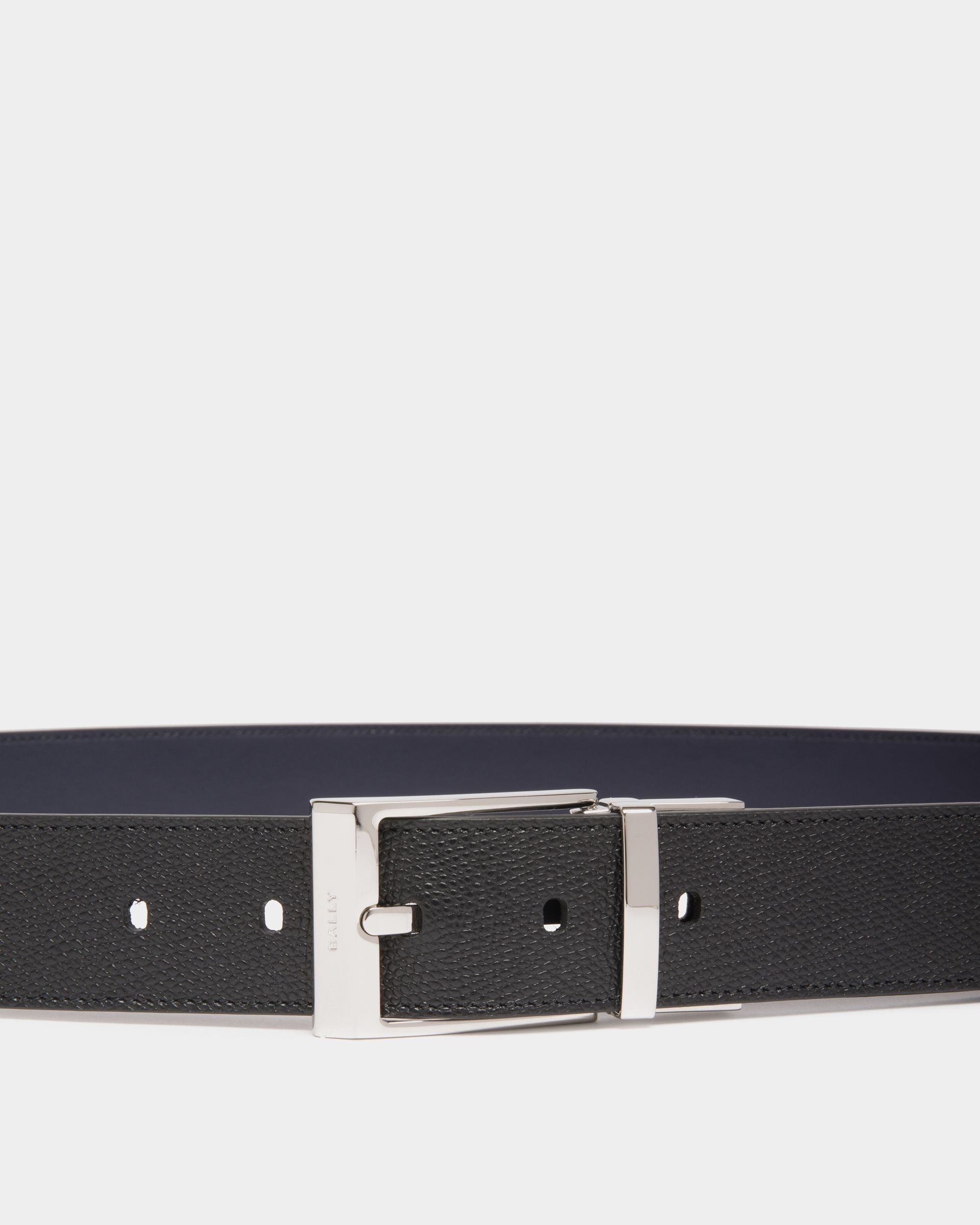 Shiffie 35mm Reversible And Adjustable Belt in Black And Navy Blue Leather - Men's - Bally - 03