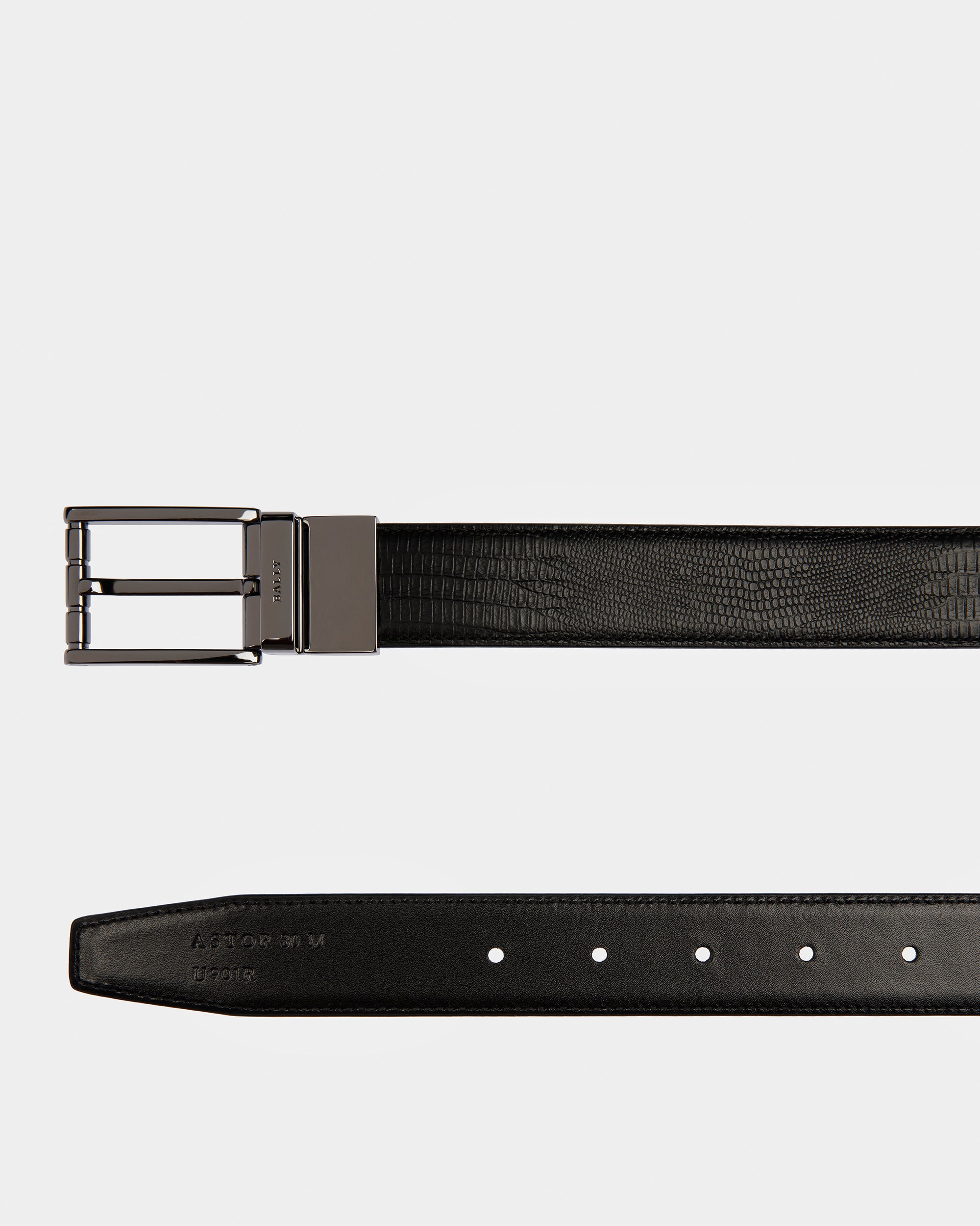 Astor Leather 30mm Belt In Black - Men's - Bally - 02