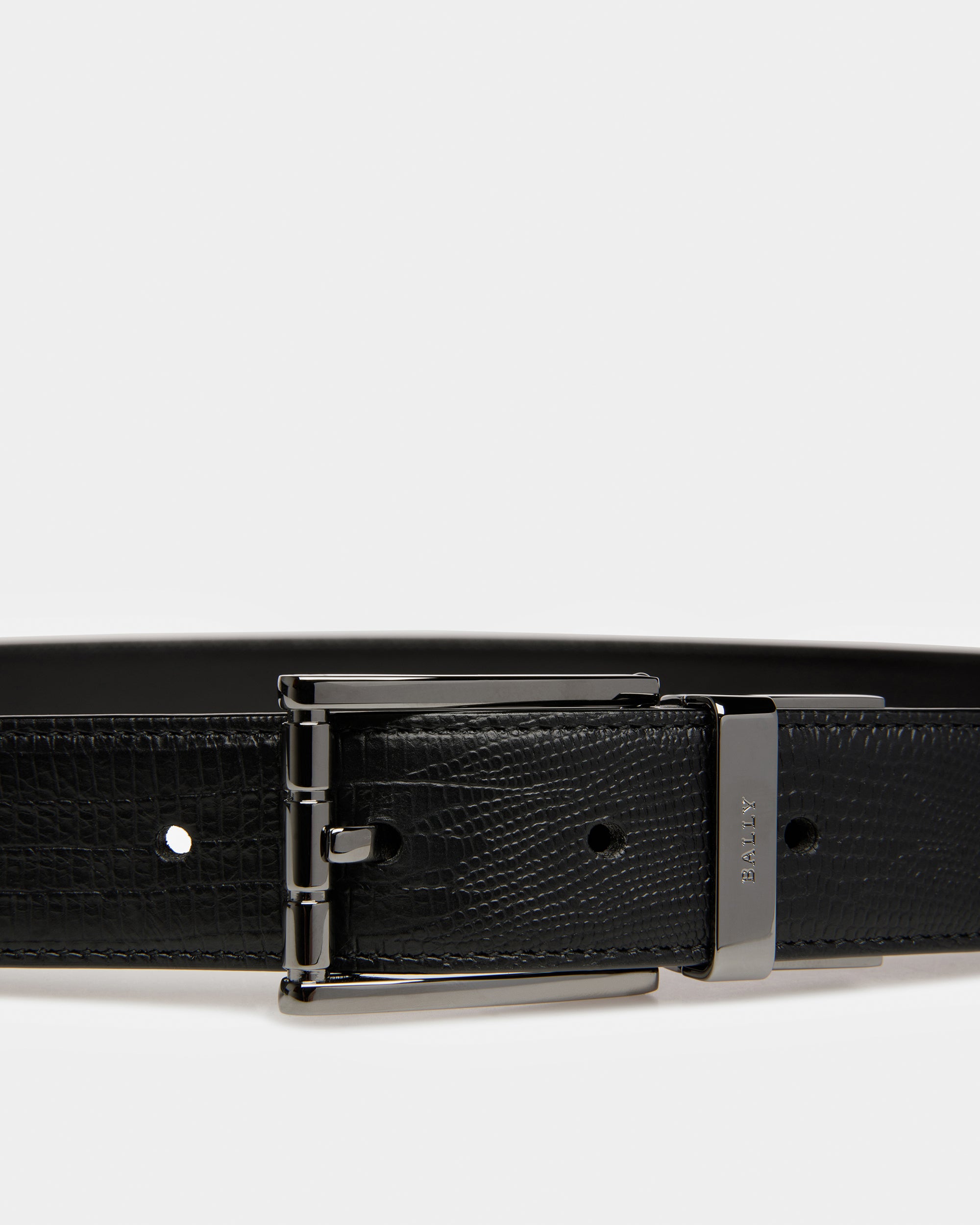 Astor Leather 30mm Belt In Black - Men's - Bally - 03