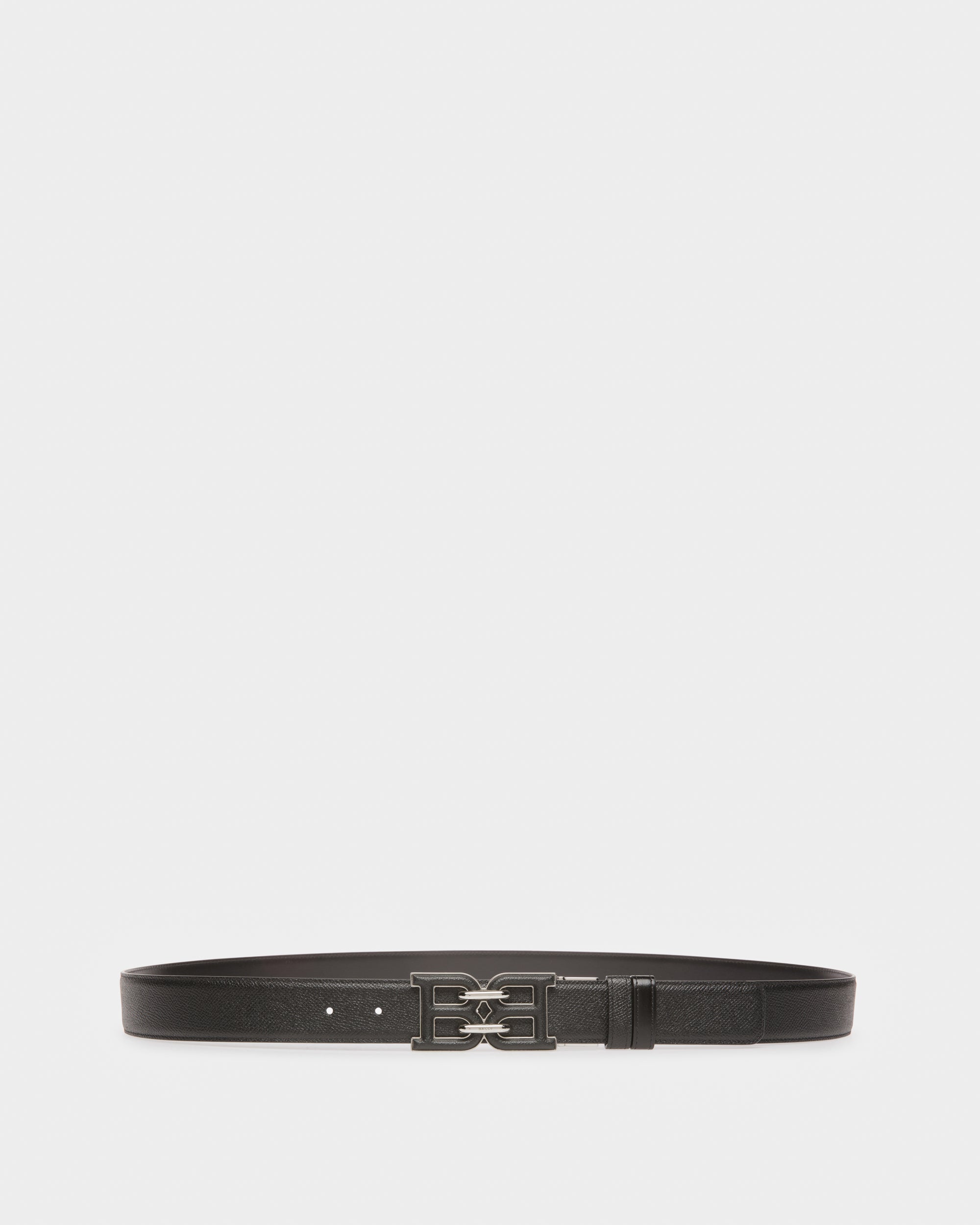 B-Chain Leather 35mm Belt In Black - Men's - Bally - 01