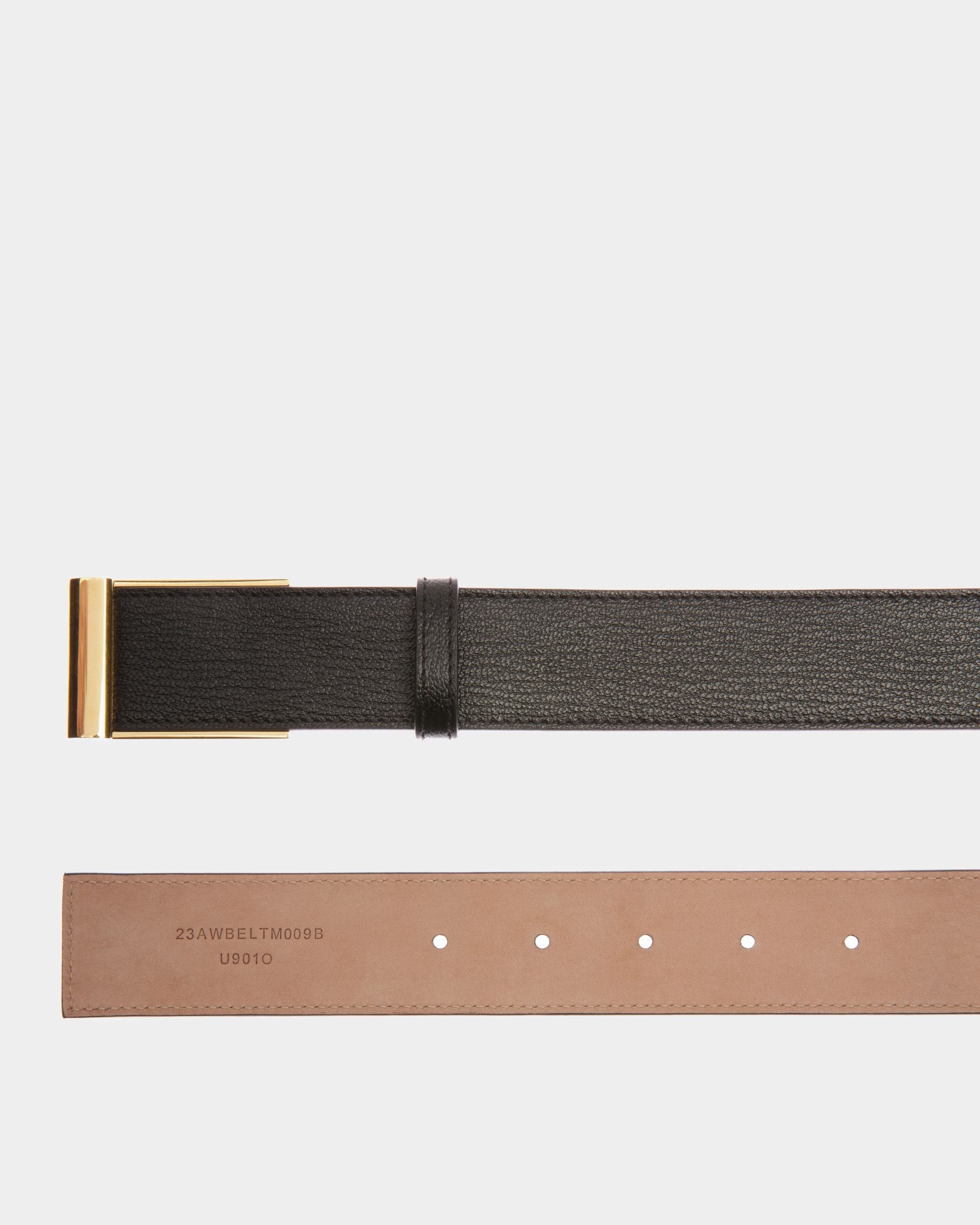 Dress Belt In Black Leather - Men's - Bally - 02