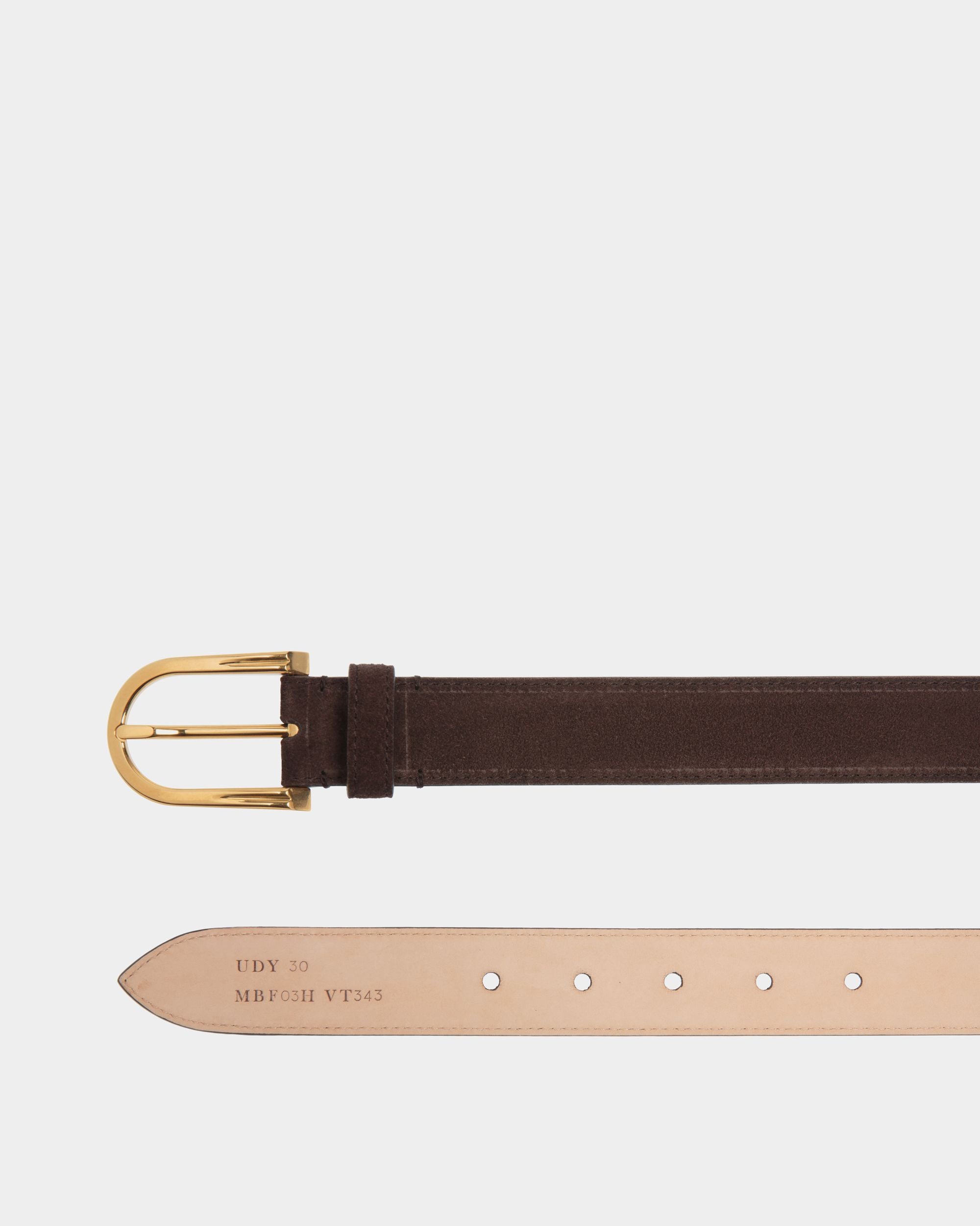 Udy 30mm Belt in Ebano Suede - Men's - Bally - 02