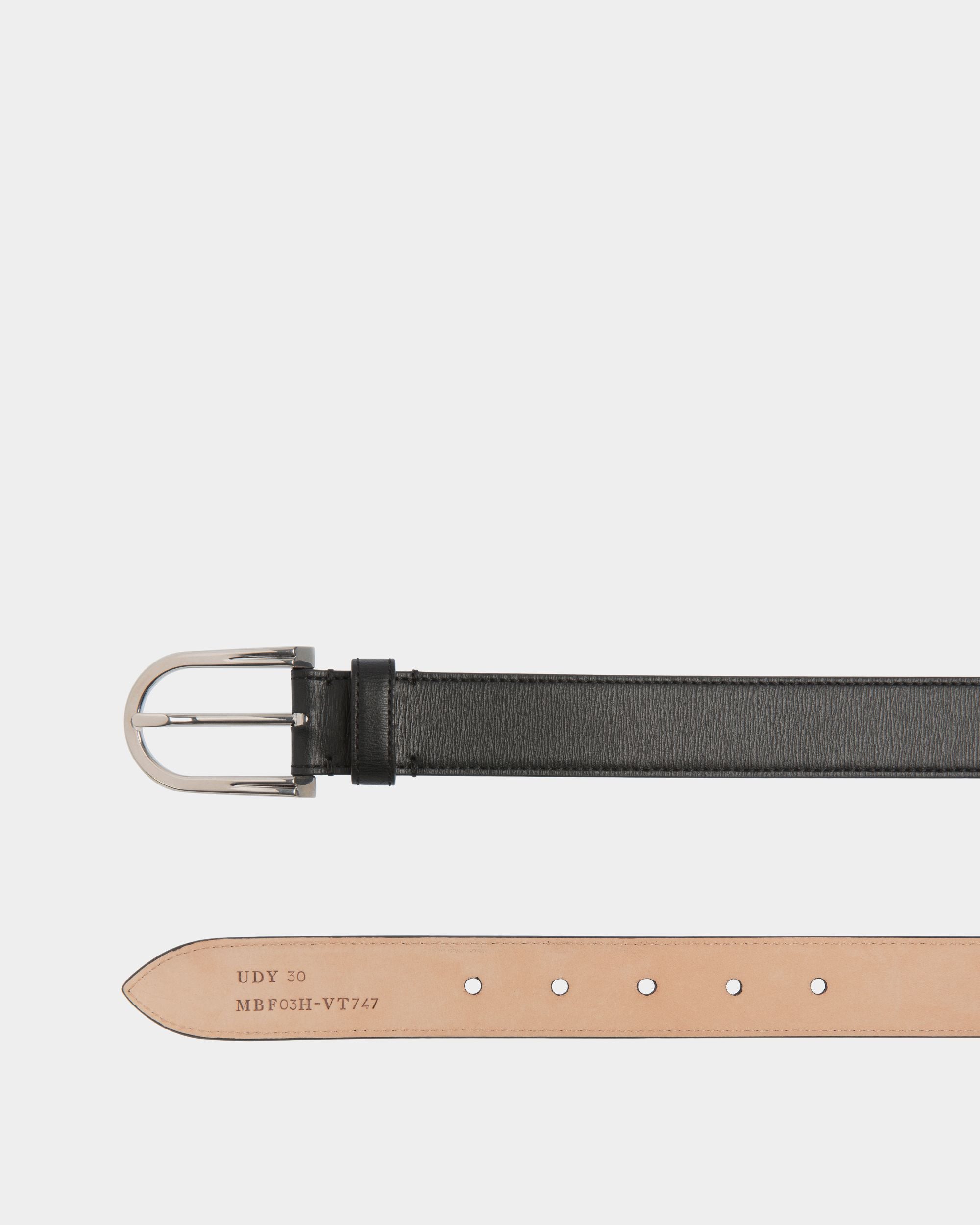 Udy 30mm Belt In Black Leather - Men's - Bally - 02