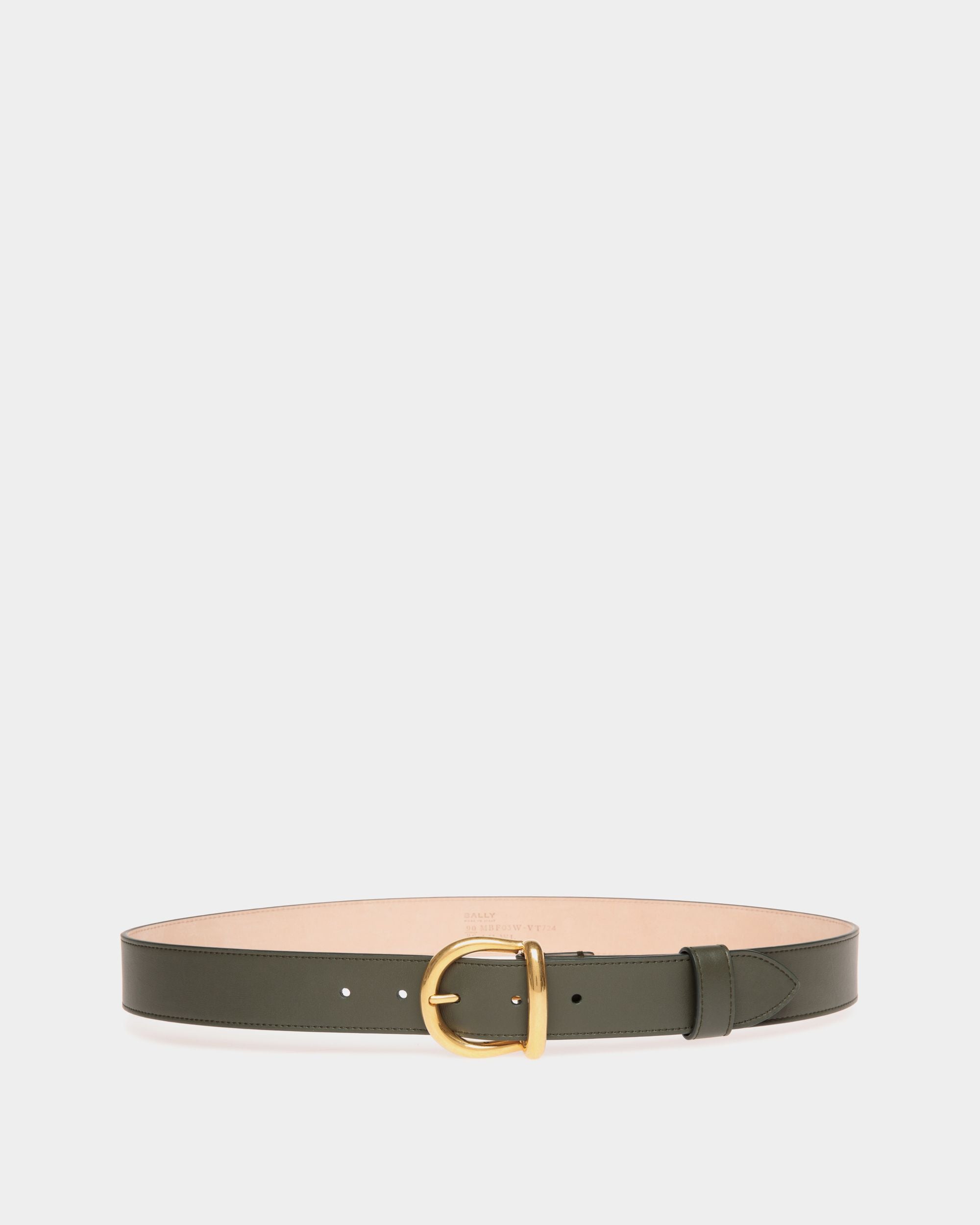 Adrien Brody Travel Collection Belt In Olive Green Leather - Men's - Bally - 01