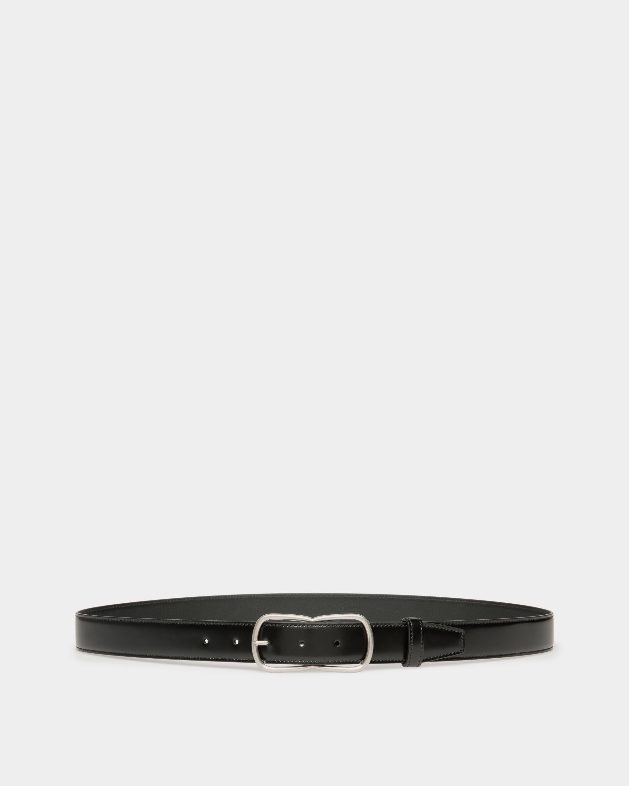 Loto 30mm Belt in Black Brushed Leather - Men's - Bally - 01