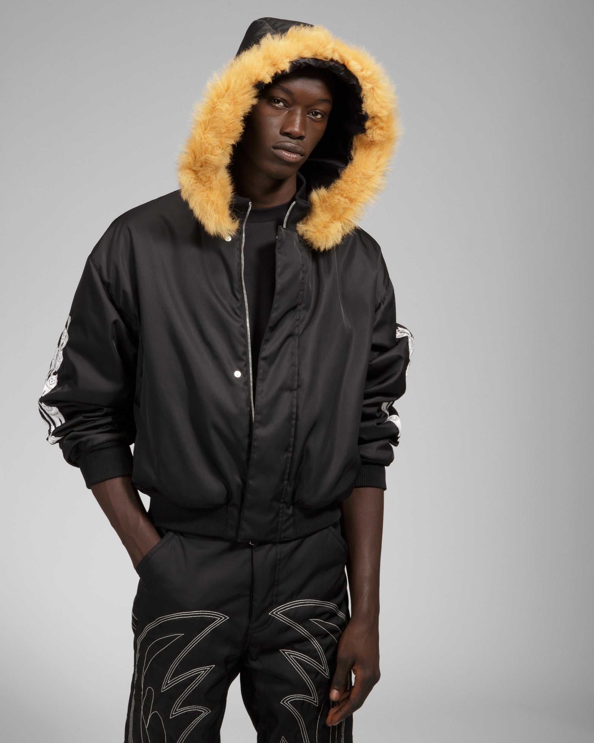 Recycled nylon bomber jacket store