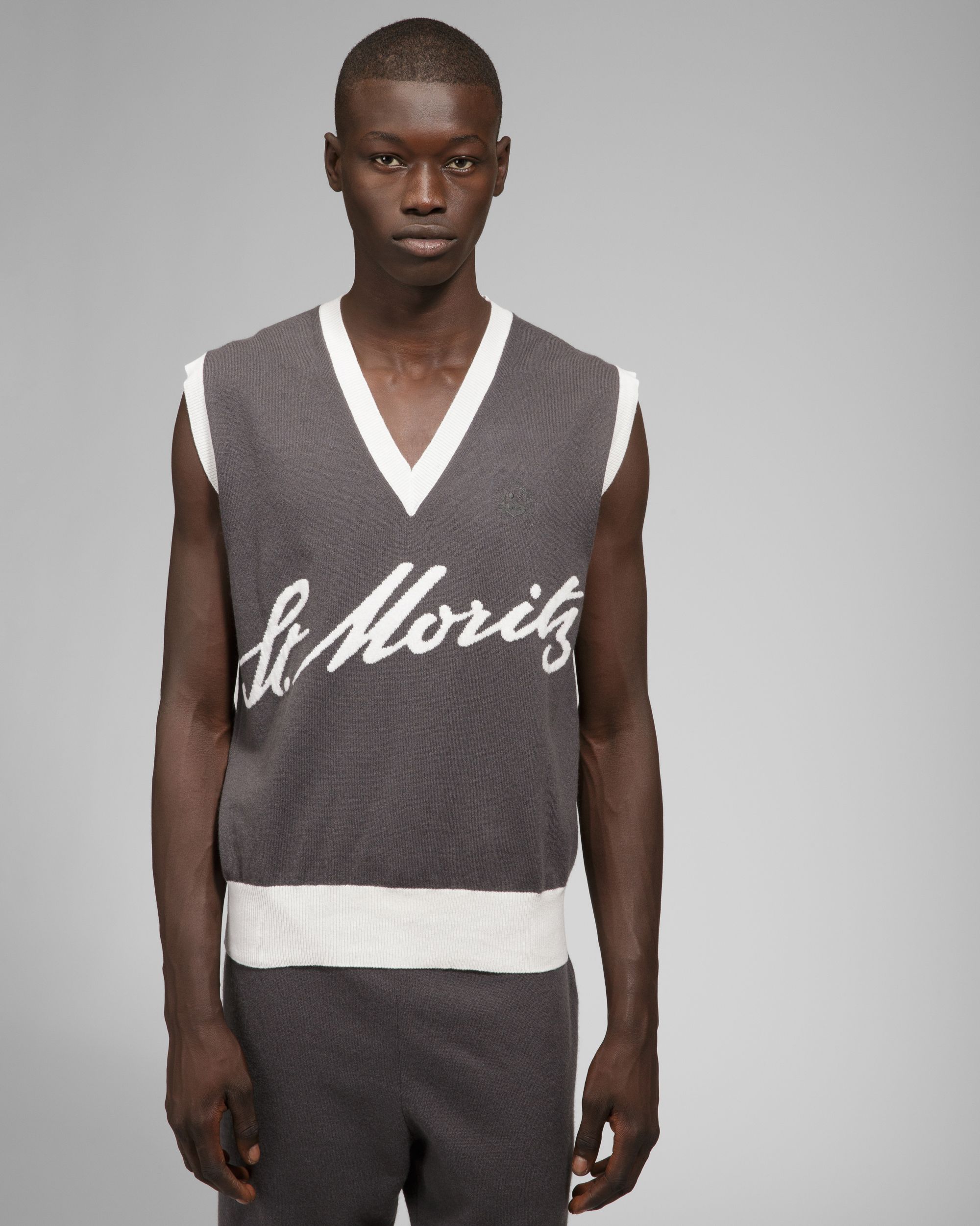 Cashmere Vest In Gray - Men's - Bally - 01