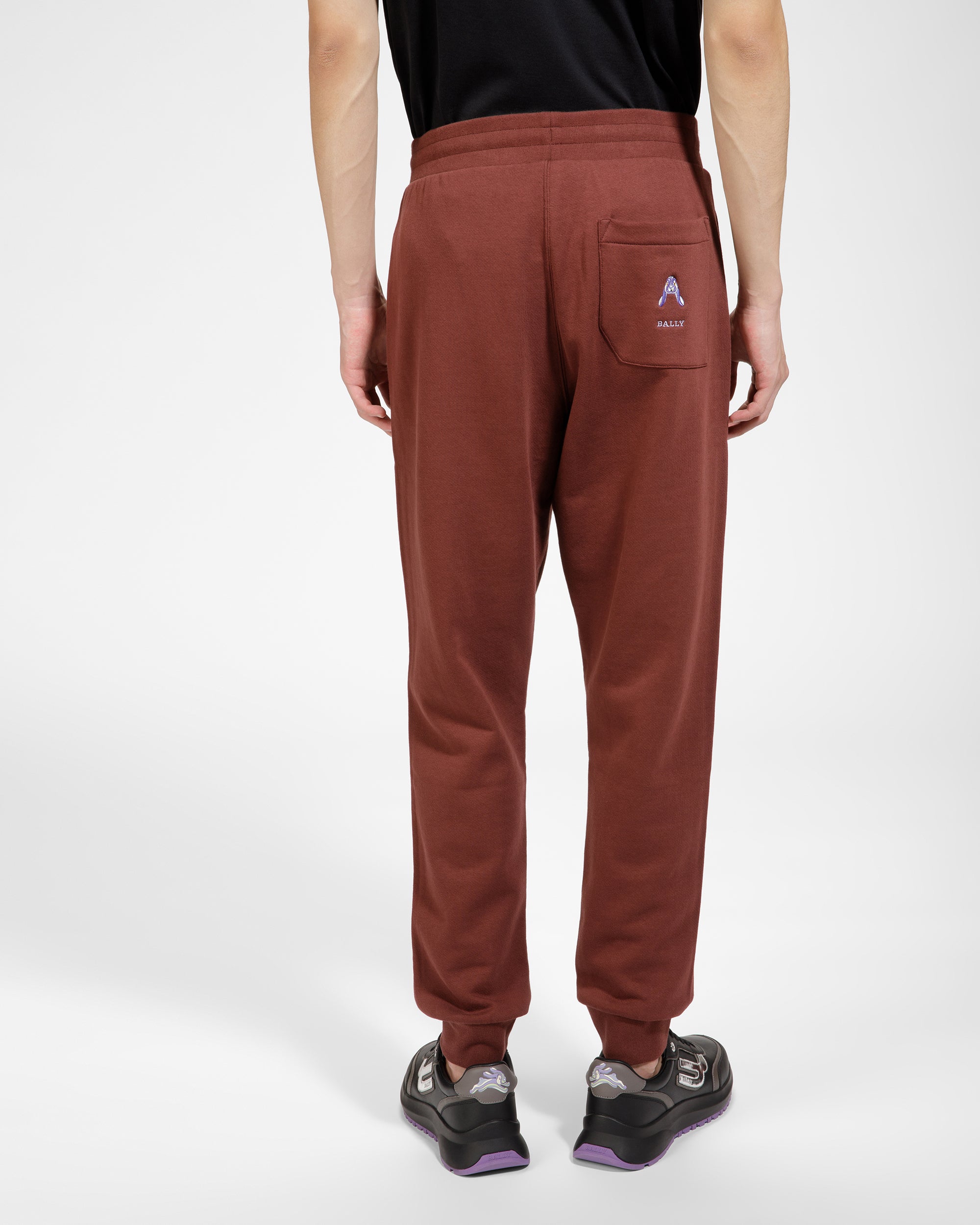 Rabbit Logo Sweatpants Cotton Blend Pants In Heritage Red - Men's - Bally - 02