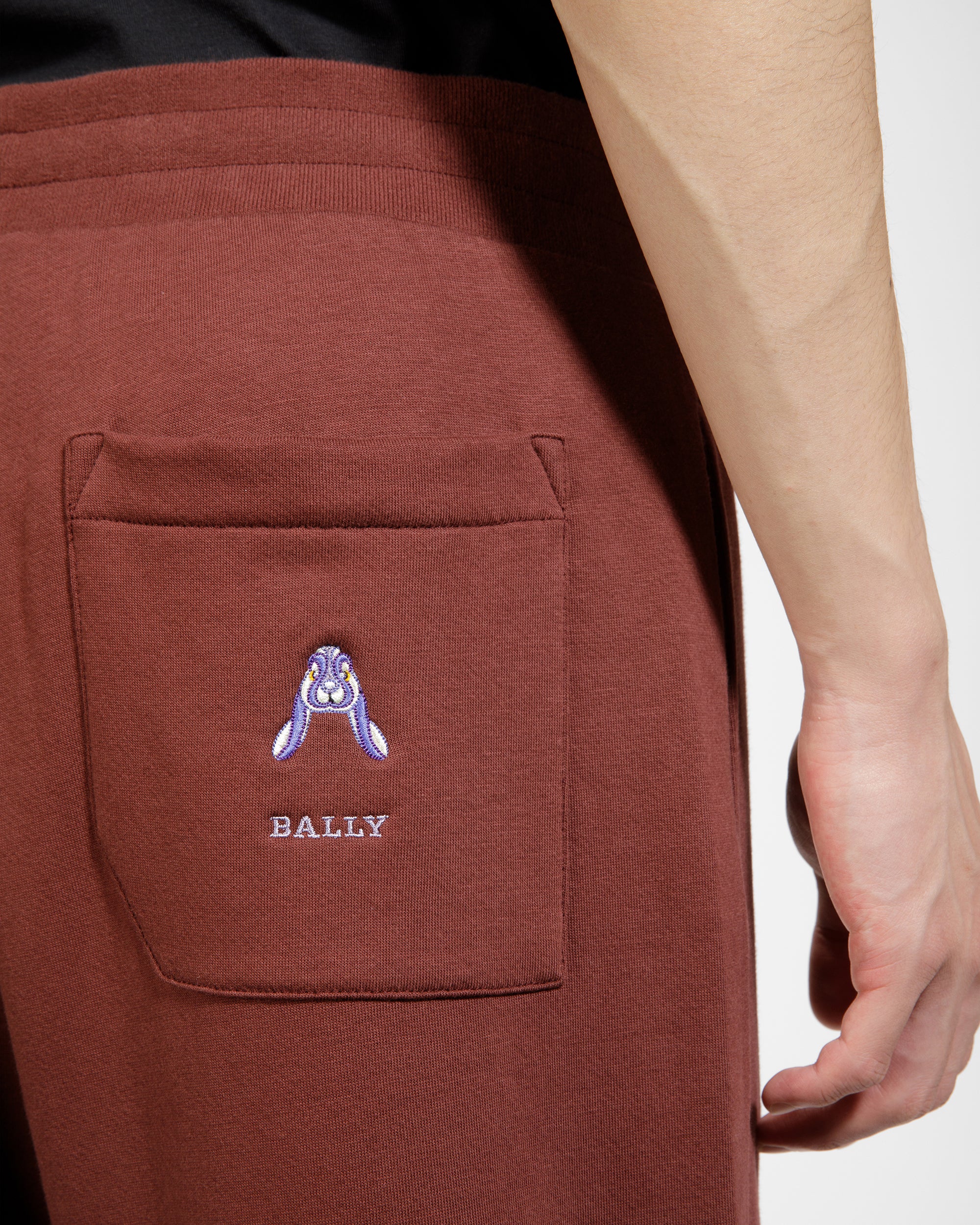 Rabbit Logo Sweatpants Cotton Blend Pants In Heritage Red - Men's - Bally - 03