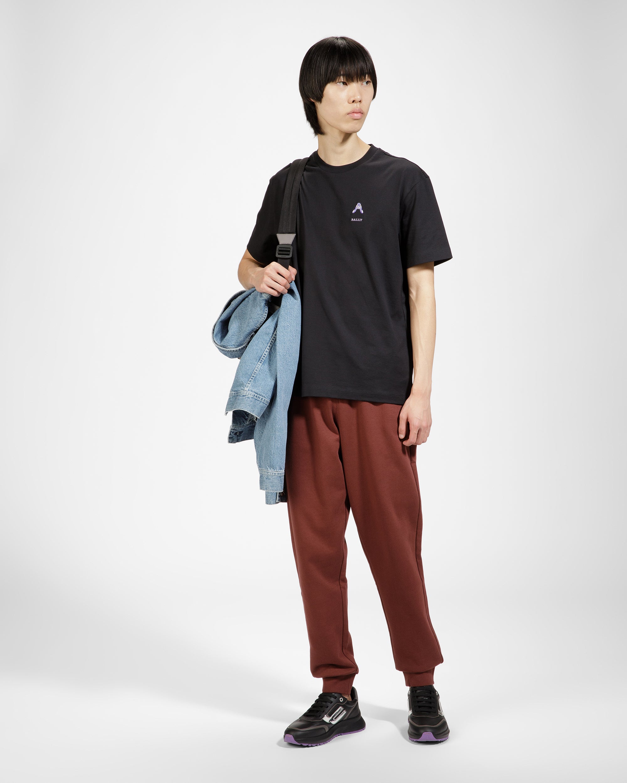 Rabbit Logo Sweatpants Cotton Blend Pants In Heritage Red - Men's - Bally - 04