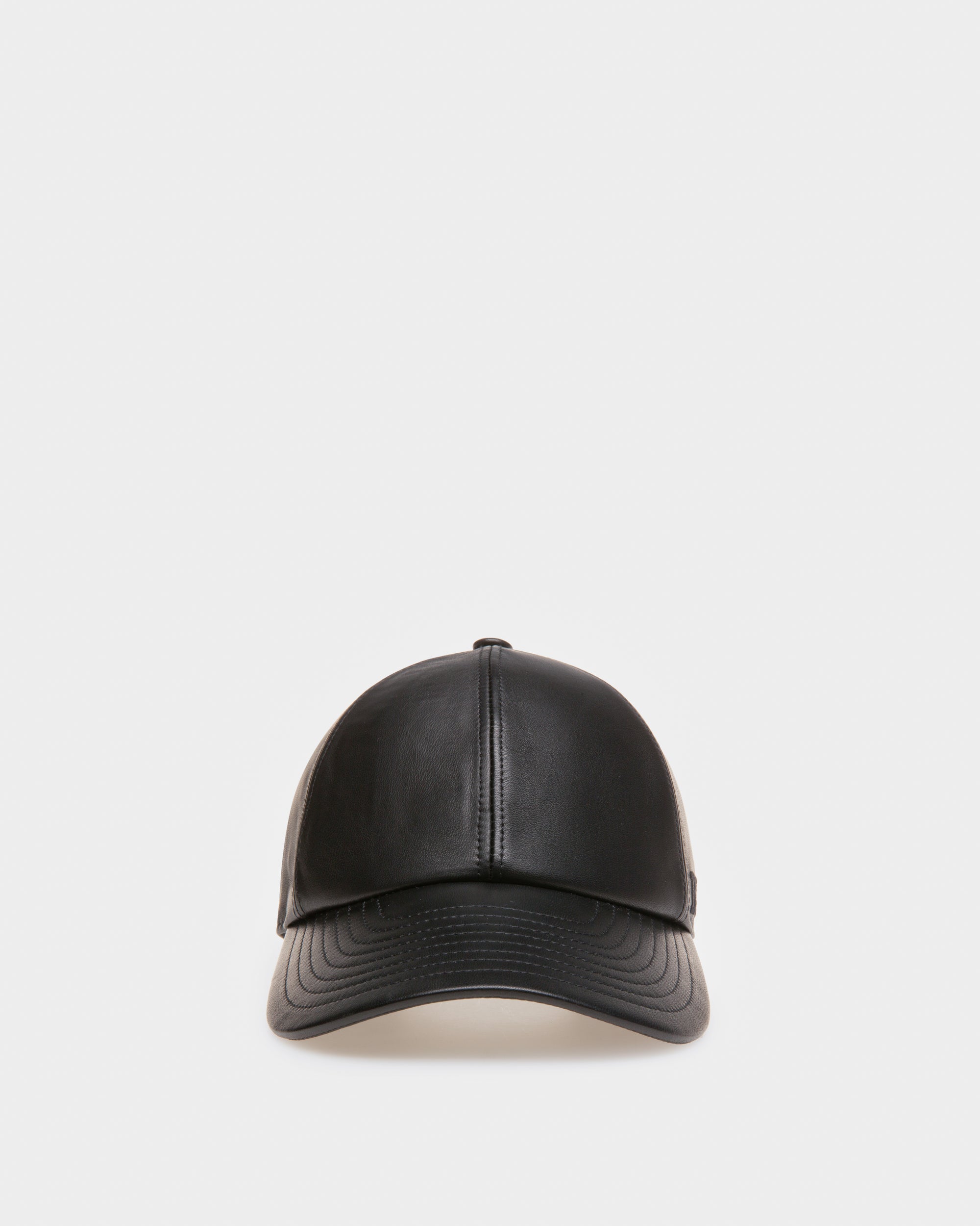Leather Baseball Cap - Men's - Bally - 01