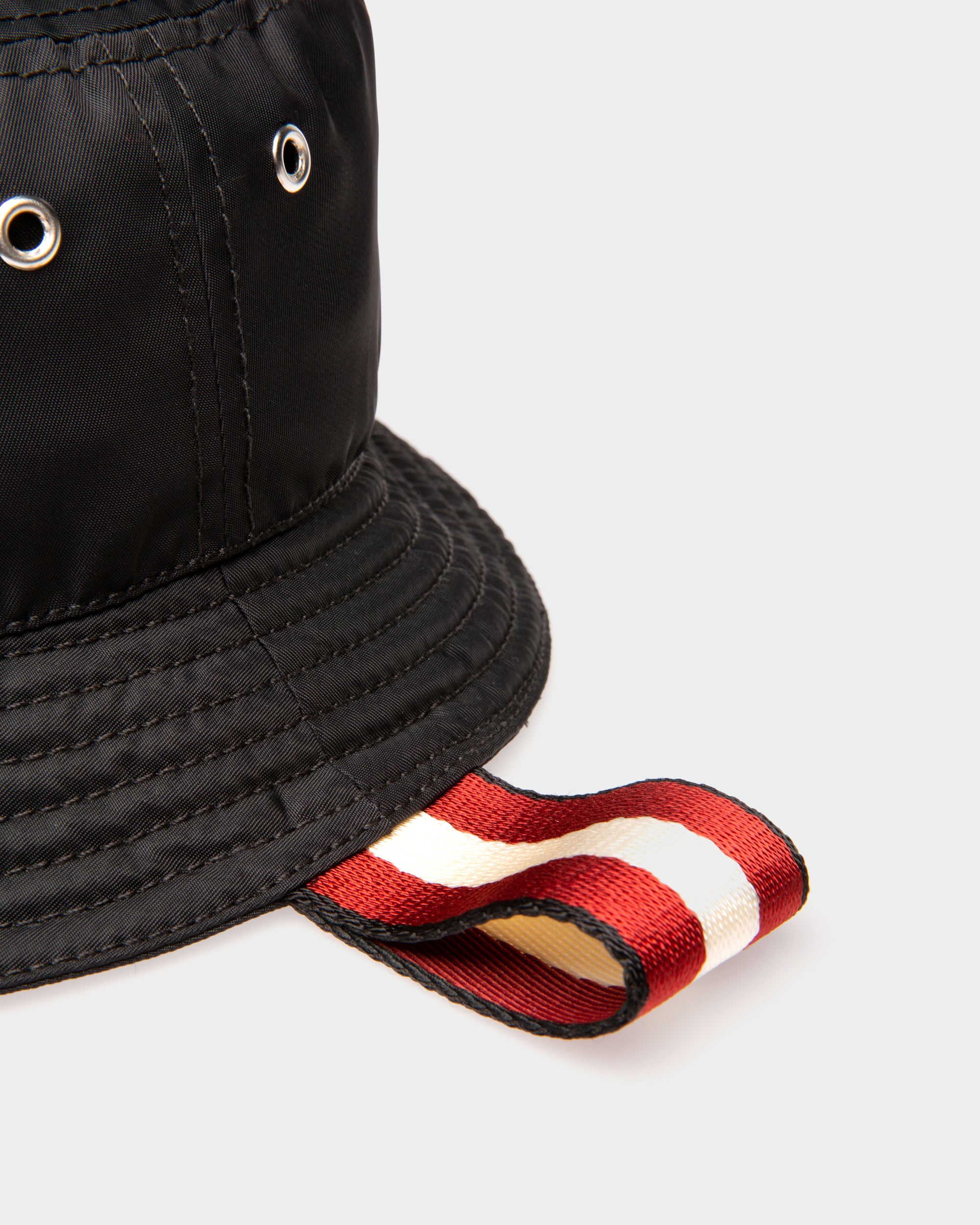 Recycled Nylon Hat In Black - Men's - Bally - 03