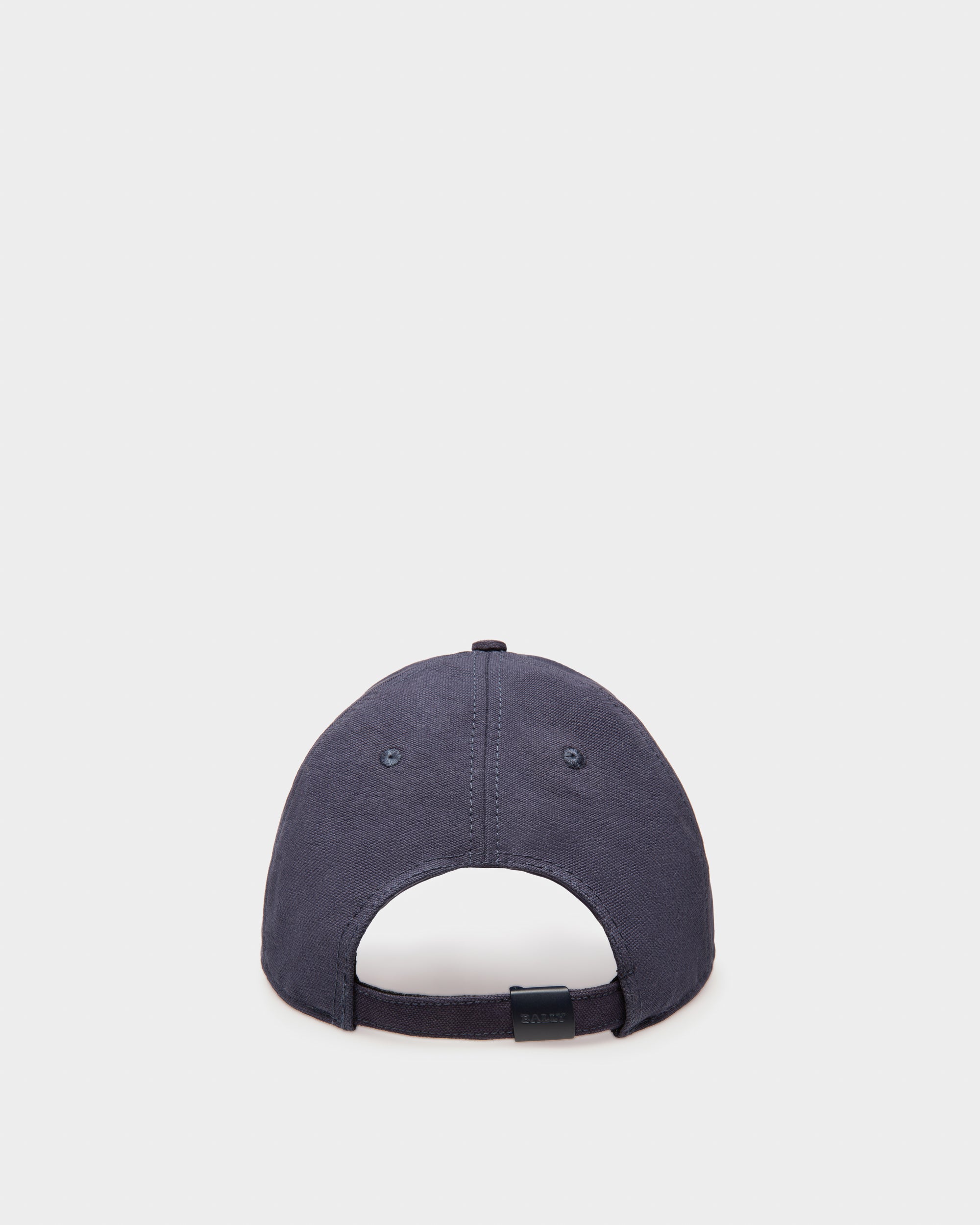 Organic Cotton Baseball Cap In Navy - Men's - Bally - 02