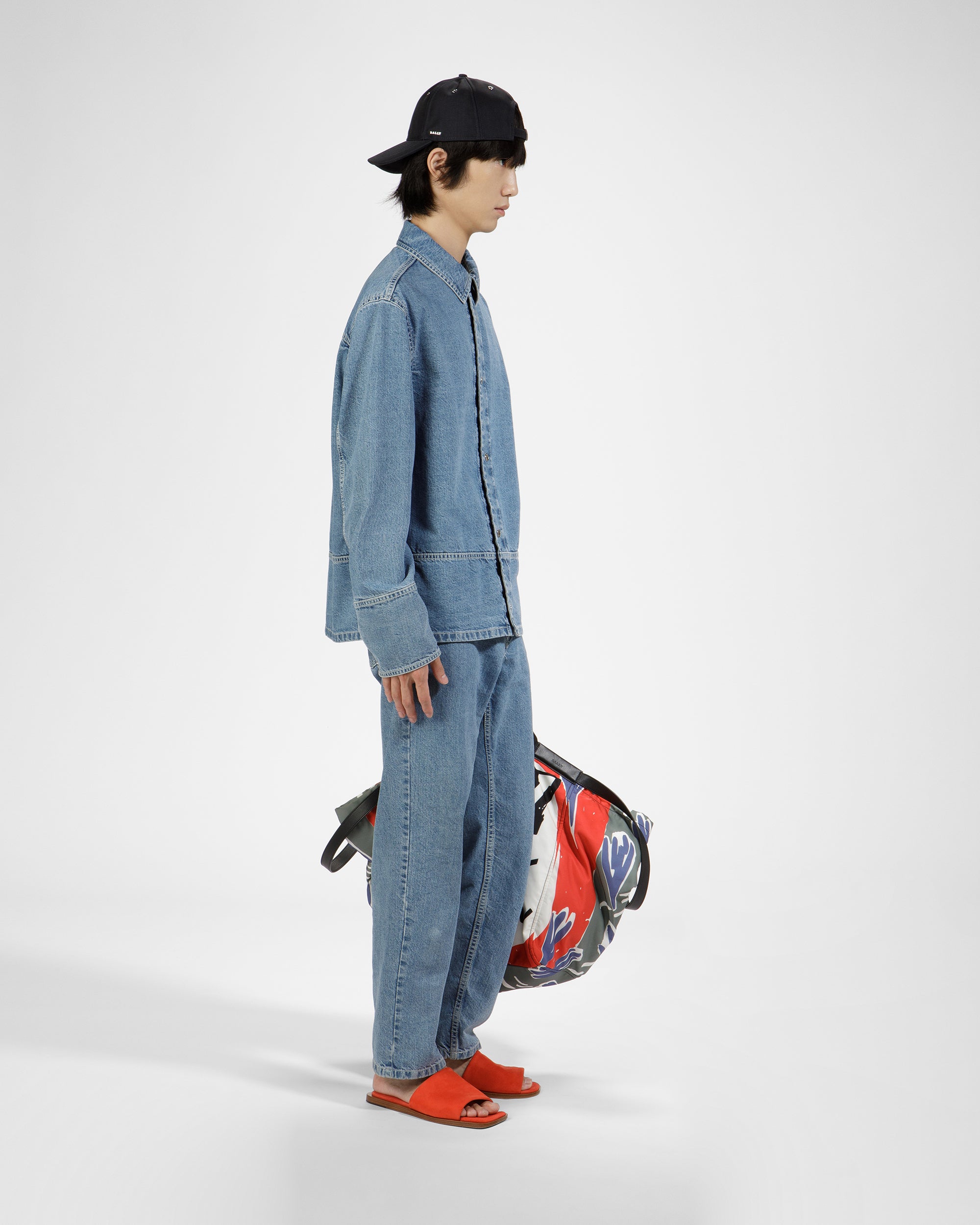 Cotton Baseball Cap In Midnight Blue - Men's - Bally - 02