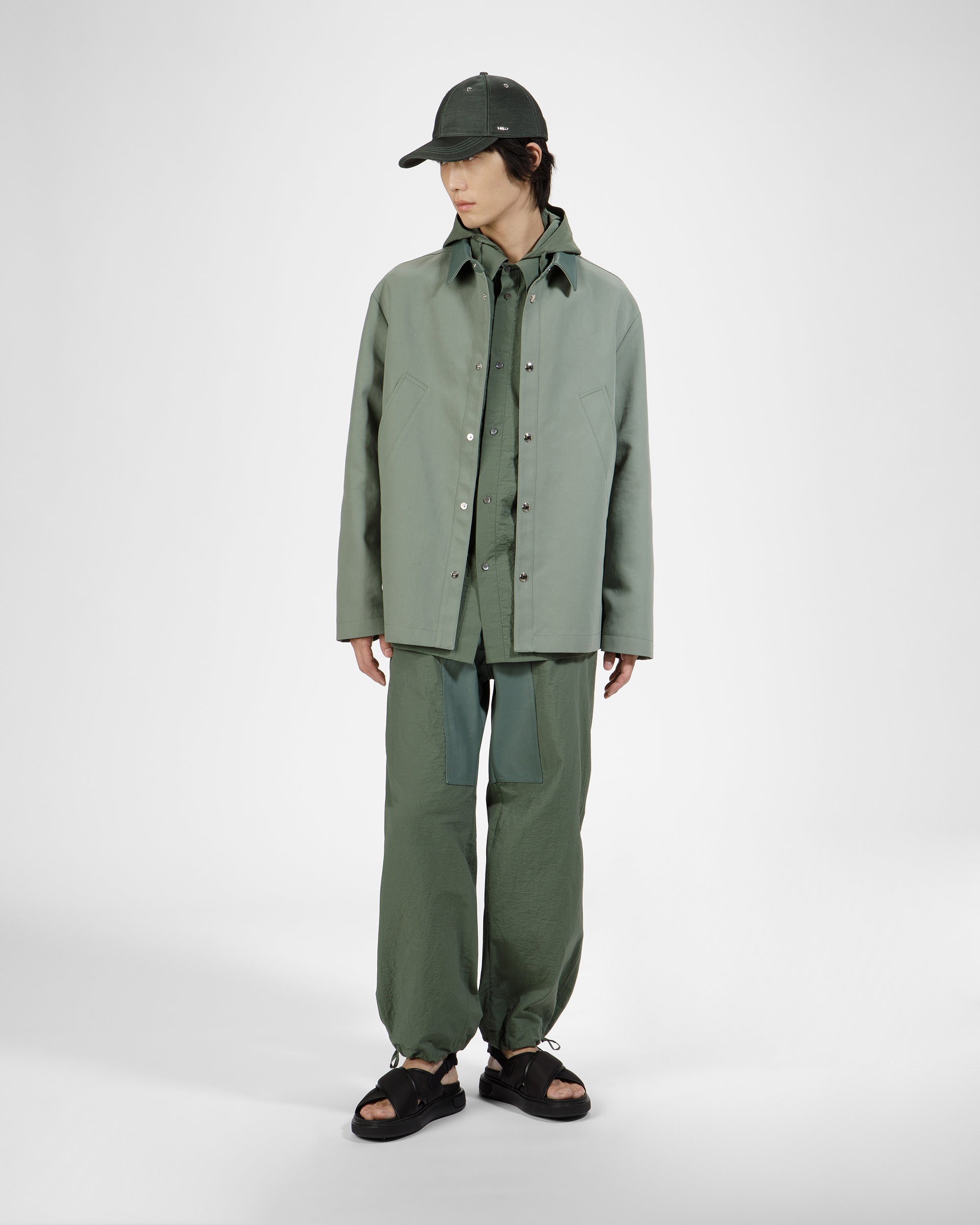 Cotton Baseball Cap In Sage - Men's - Bally - 02