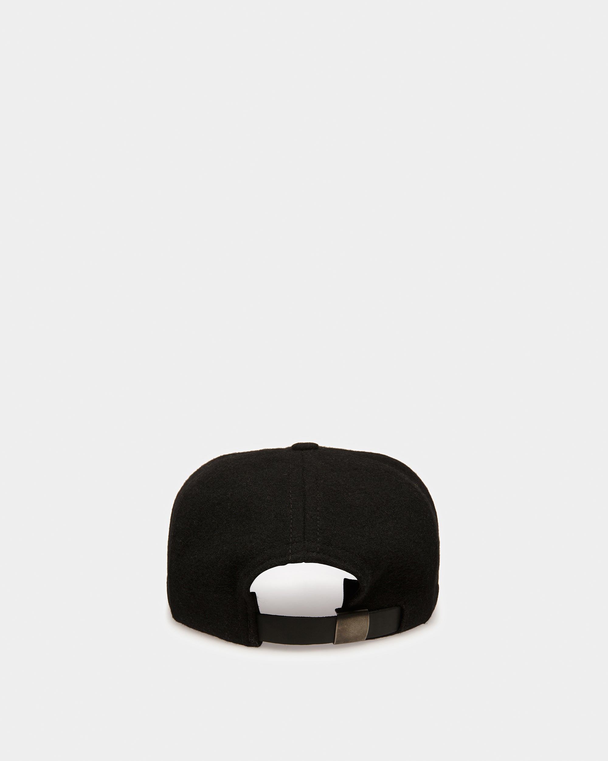 Embroidered Baseball Hat In Black Wool - Men's - Bally - 03