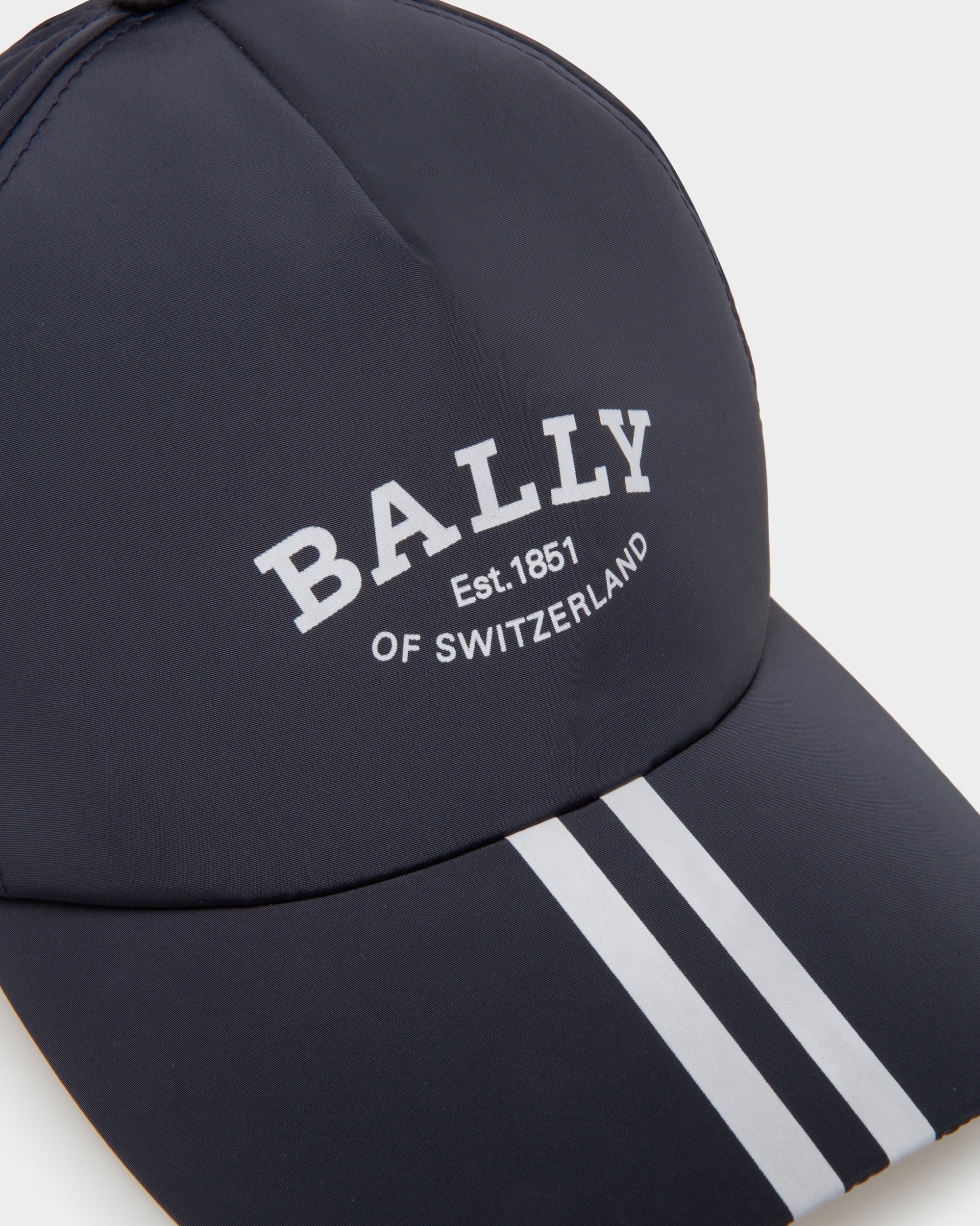 Nylon Baseball Cap In Navy - Men's - Bally - 03