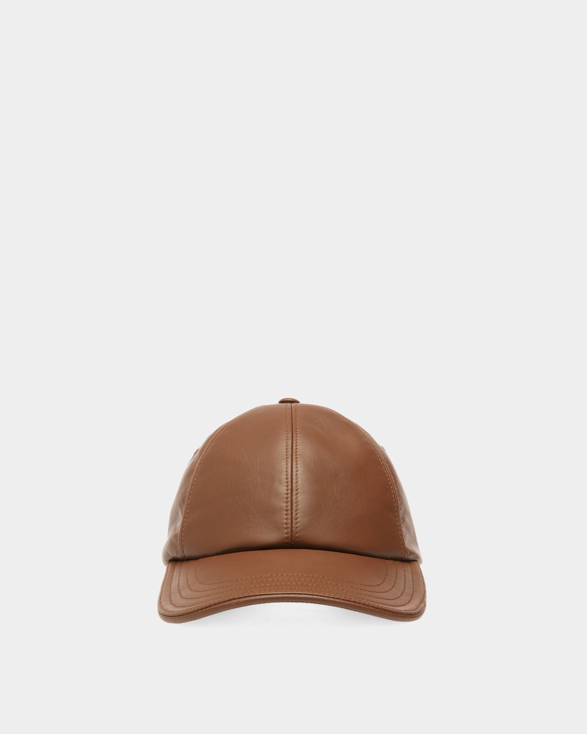 Baseball Cap In Brown Leather - Men's - Bally - 01