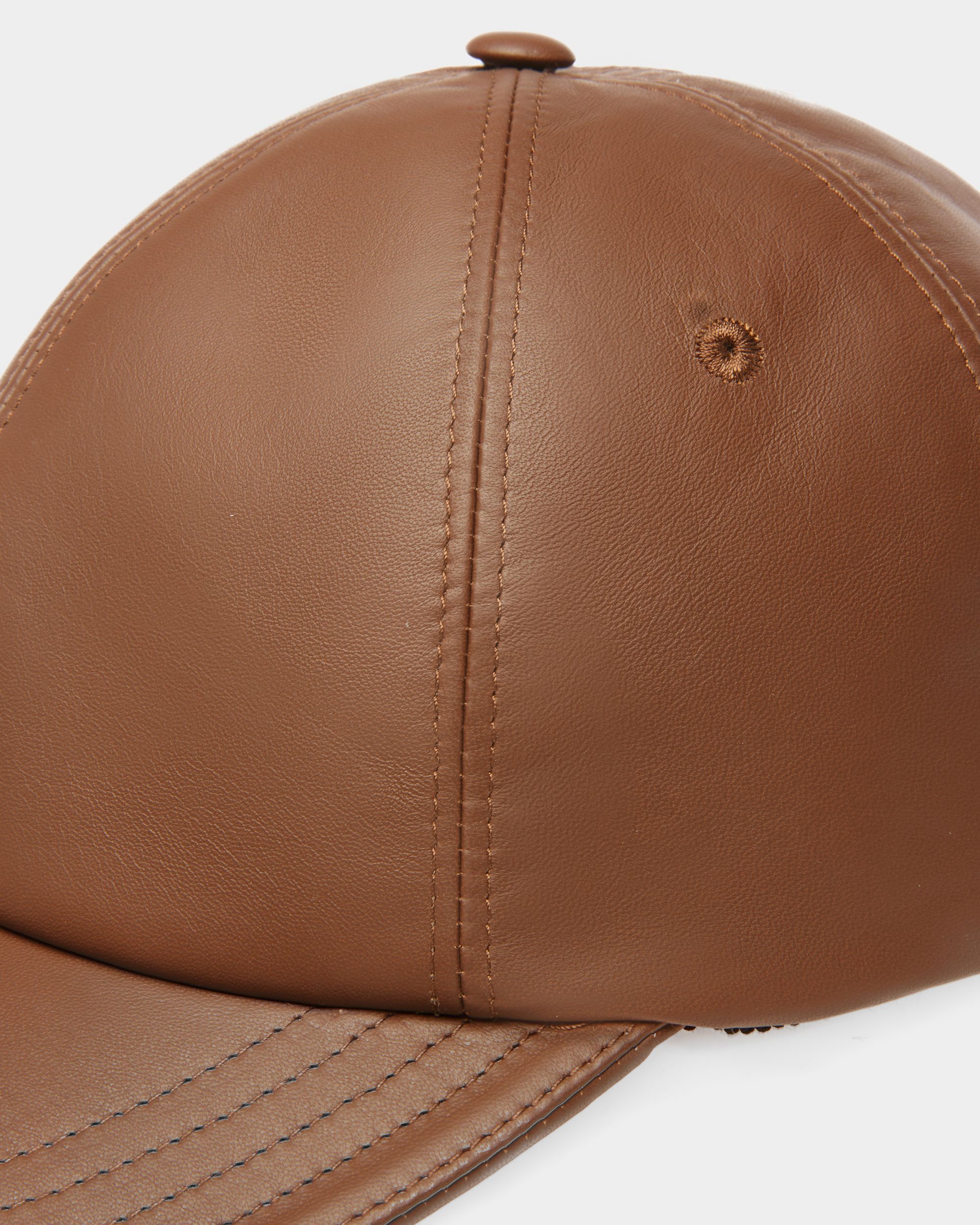Baseball Cap In Brown Leather - Men's - Bally - 03