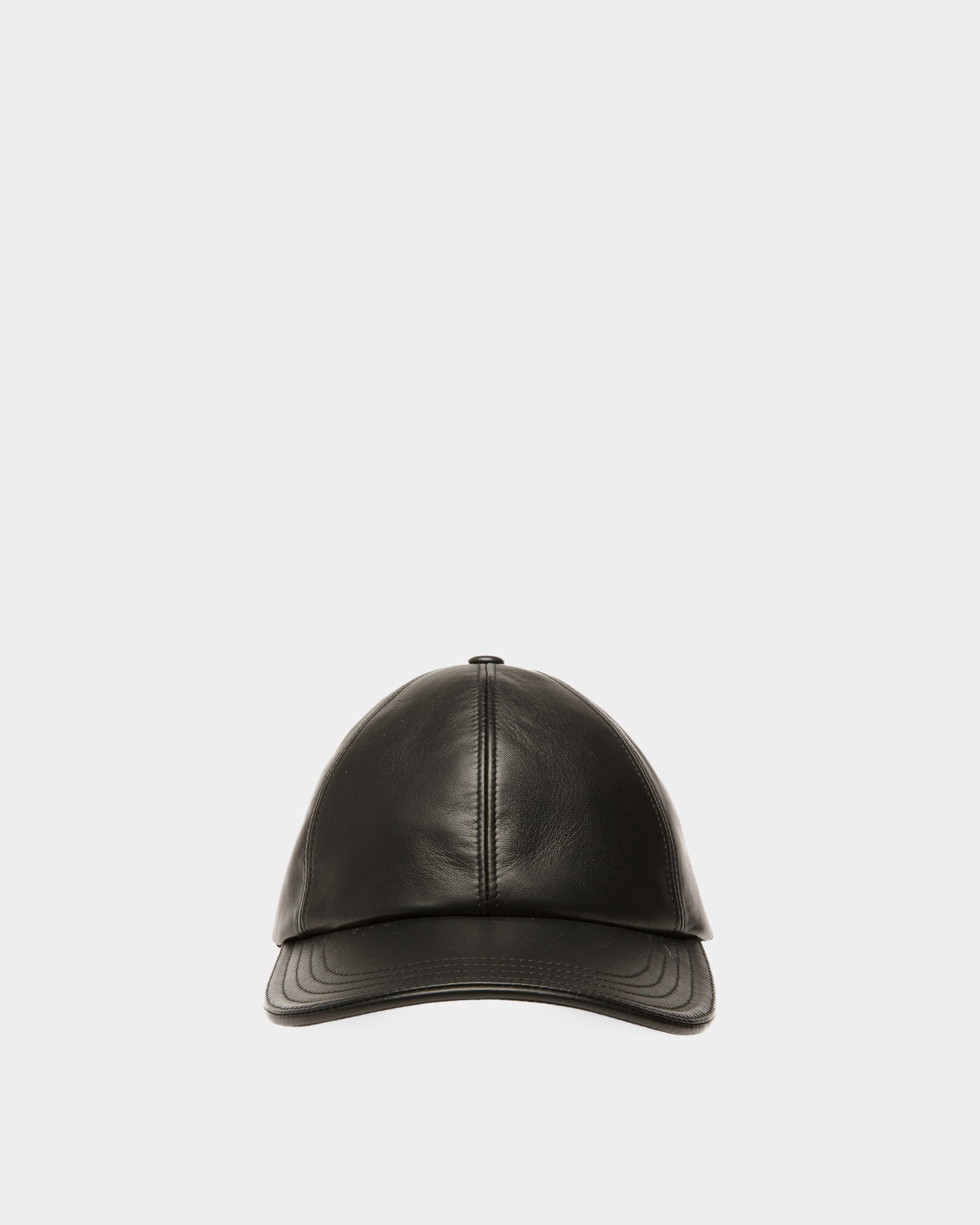 Baseball Cap In Black Leather - Men's - Bally - 01