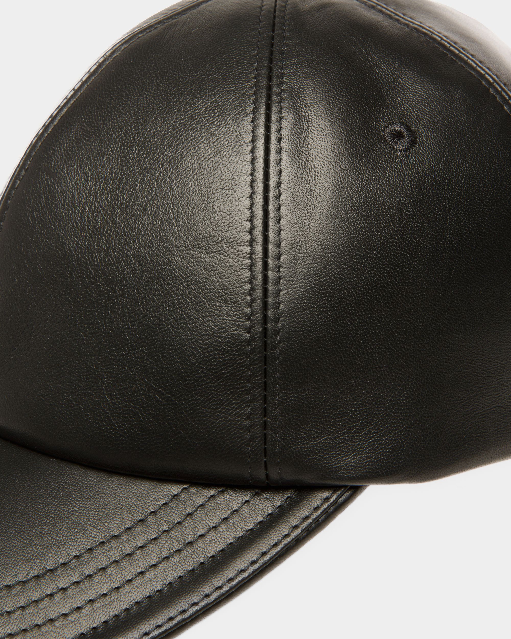 Baseball Cap In Black Leather - Men's - Bally - 03