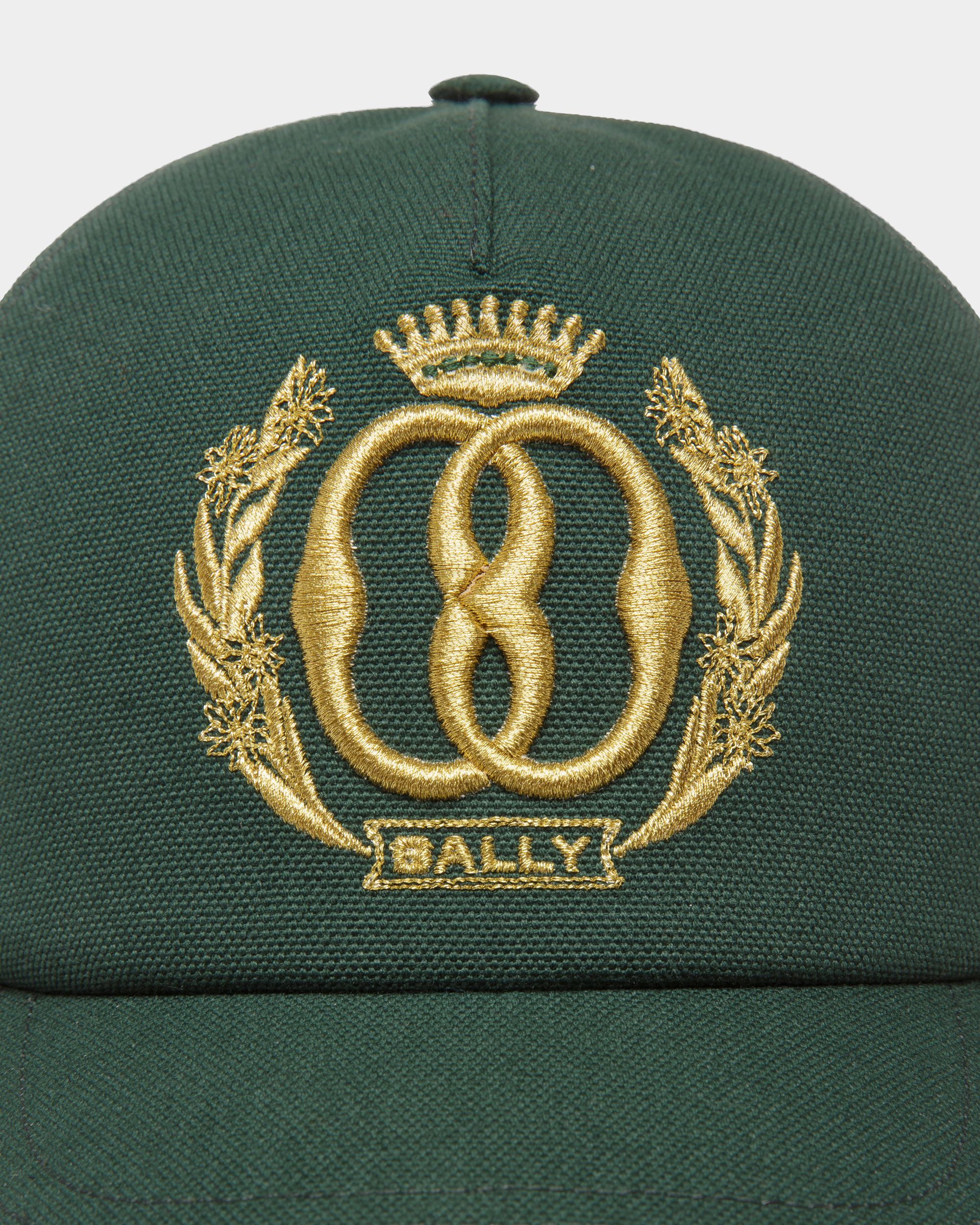 Emblem Baseball Hat In Green Cotton - Men's - Bally - 03